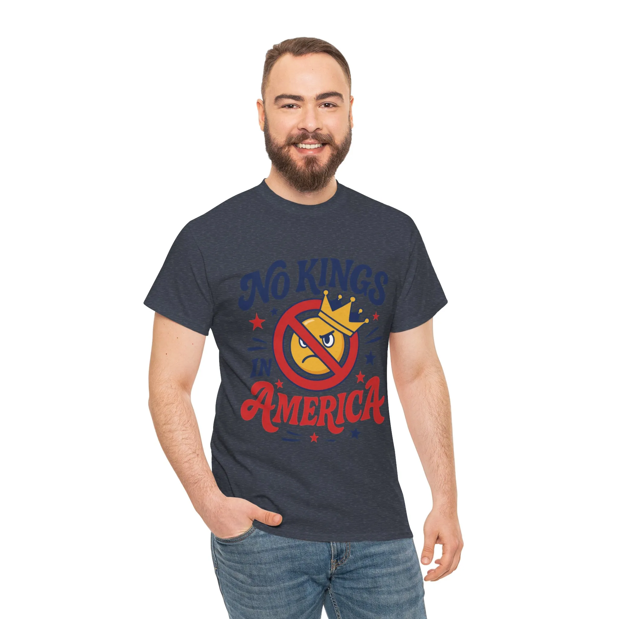 No Kings in America Unisex T-Shirt - Funny Patriotic Anti Monarchy Tee - 4th of July USA Shirt, Political Rallies, Statement Wear - Image 24
