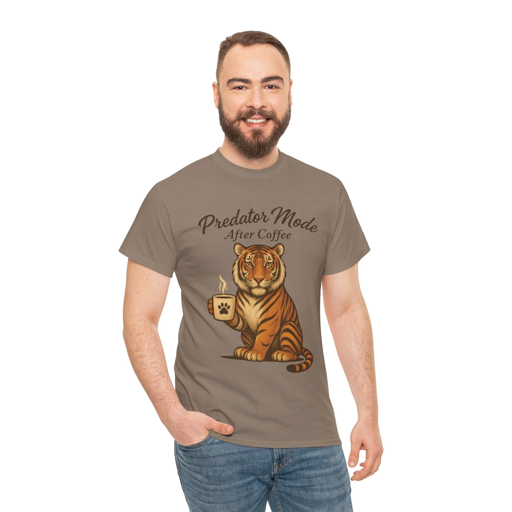 Predator Mode After Coffee Tiger Shirt, Funny Coffee Lover Tee, Mens Caffeine Graphic Tee, Morning Motivation Tiger Shirt,Coffee Addict Gift - Image 11