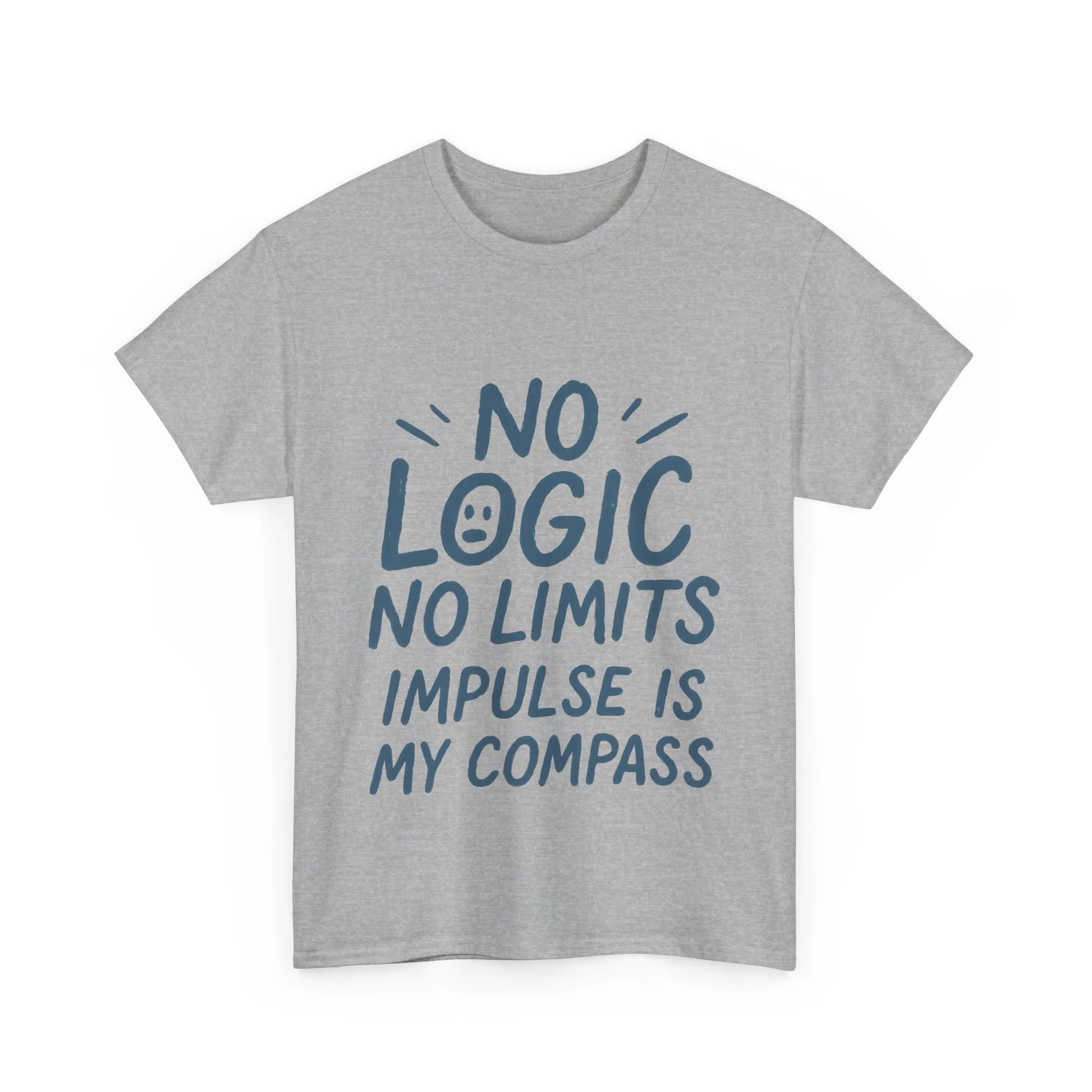 Funny No Logic Mens T-Shirt, No Limits Impulse Quote, Relaxed Fit Graphic Tee, Gift for Him, Casual Wear for Creatives, Gift for Artists - Image 19