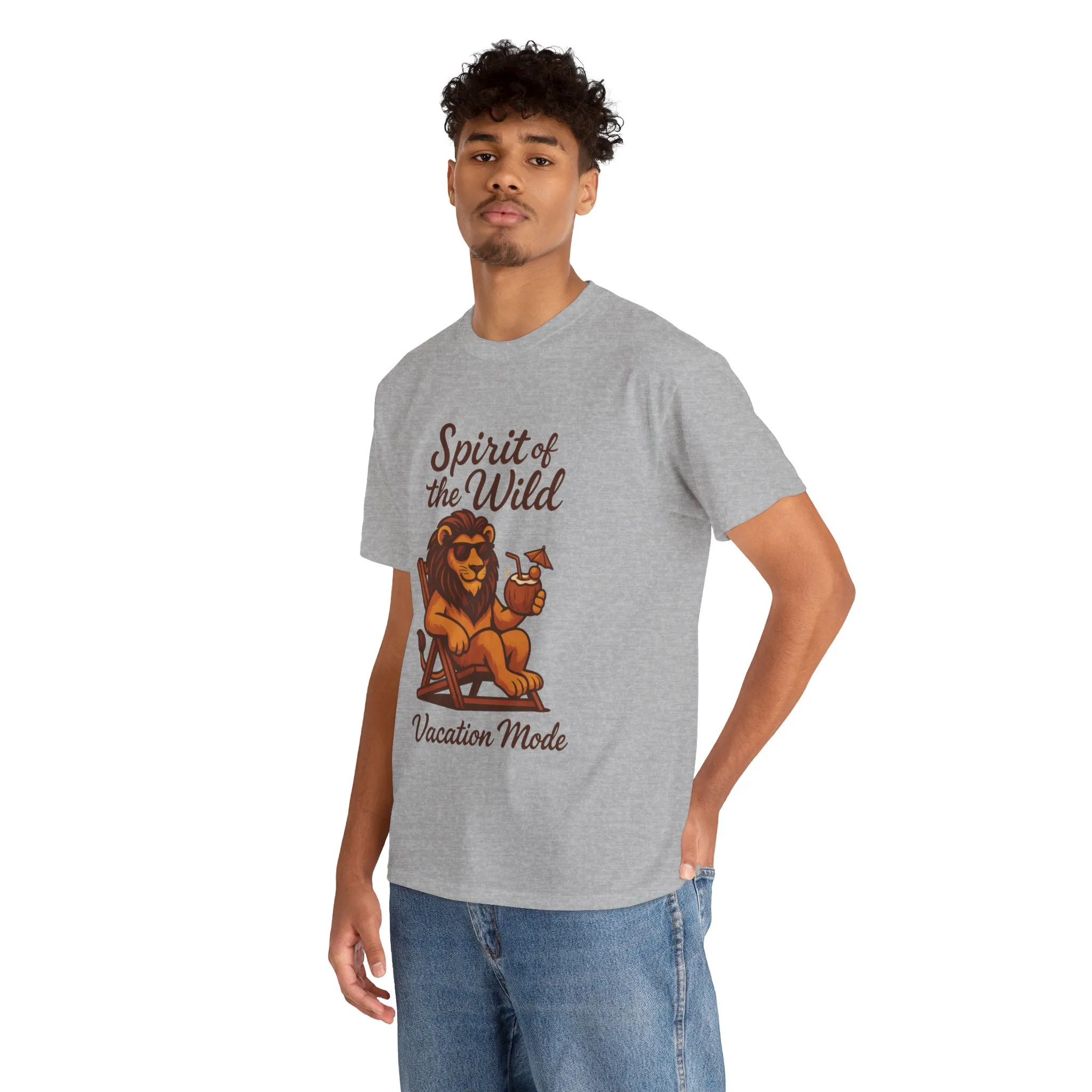 Spirit of the Wild Lion Shirt for Men - Vacation Mode Funny Summer Tee - Relaxed Jungle King Graphic, Vacation Mode, Perfect for Vacations - Image 9