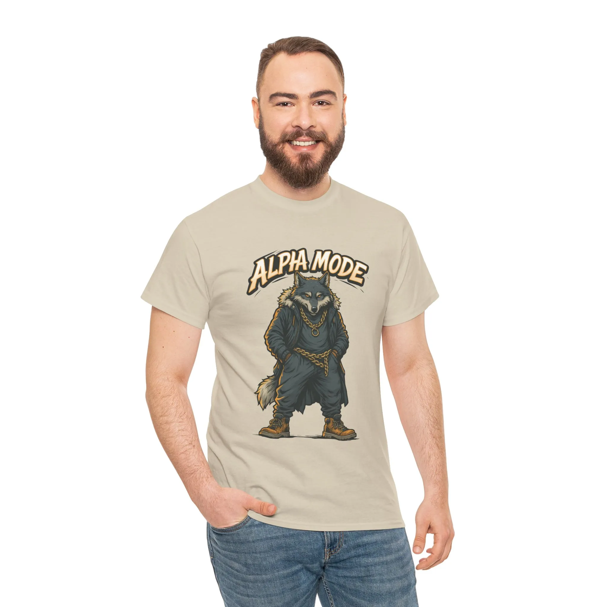 Alpha Mode Wolf Shirt, Mens Streetwear Graphic Tee, Hip Hop Wolf T-Shirt, Alpha Male Power Shirt, Cool Urban Wolf Gift, Trendy Summer Shirt - Image 8