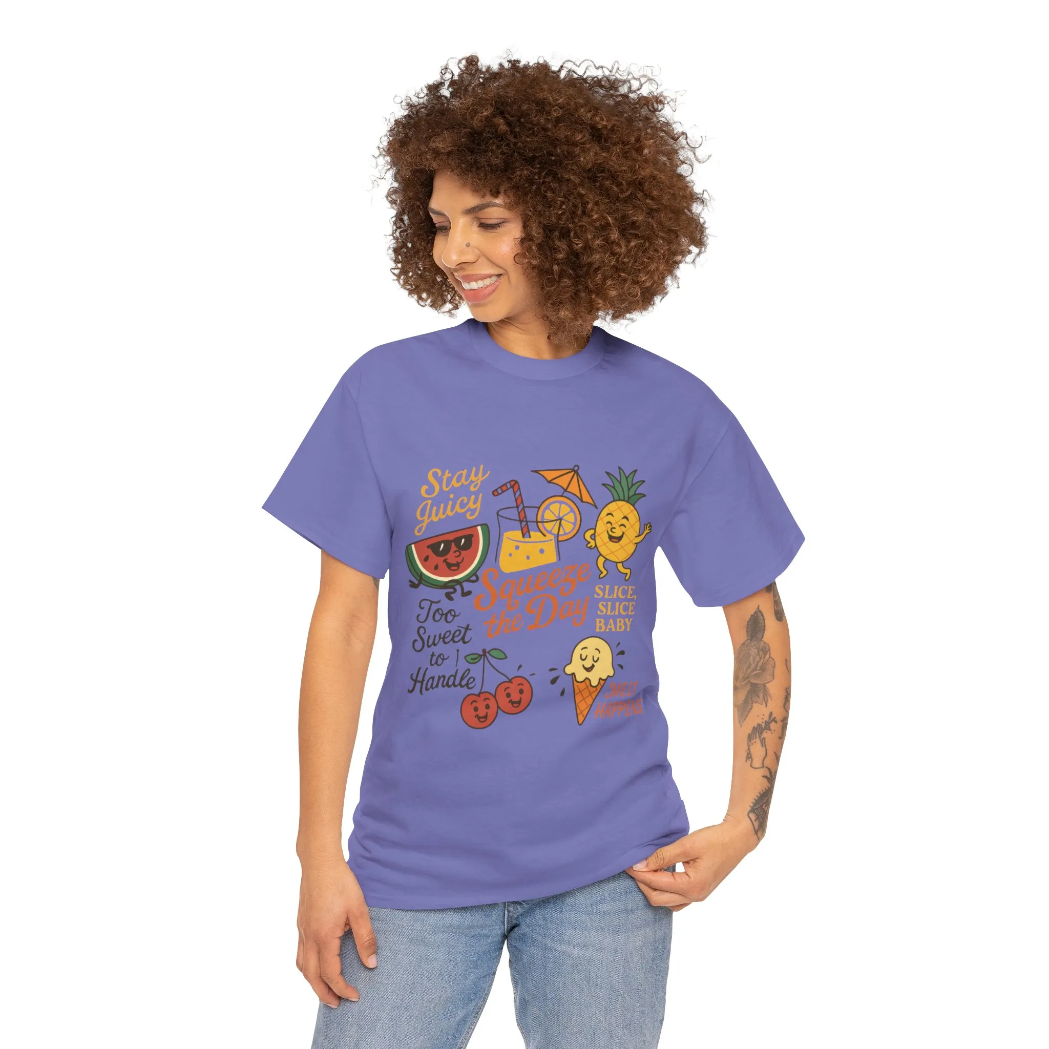 Cute Fruit Pun T-Shirt for Women, Summer Graphic Tee, Kawaii Watermelon Pineapple Ice Cream Design, Squeeze the Day Shirt, Stay Juicy Top - Image 23