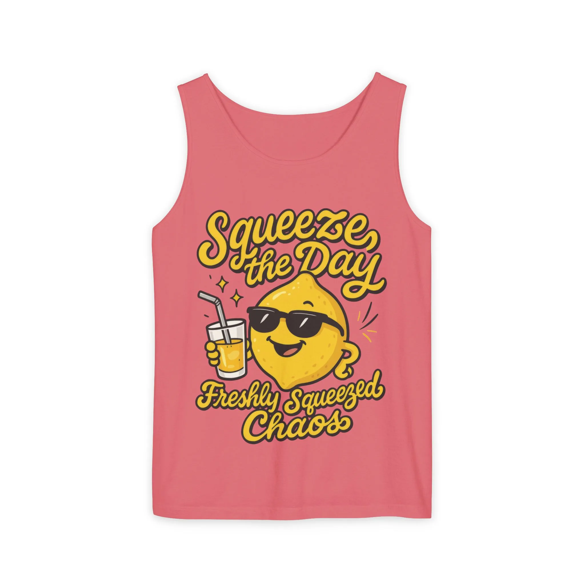Squeeze The Day Womens Tank Top - Funny Lemon Pun Shirt - Freshly Squeezed Chaos Summer Citrus Top, Casual Beachwear, Fun Summer Apparel - Image 19