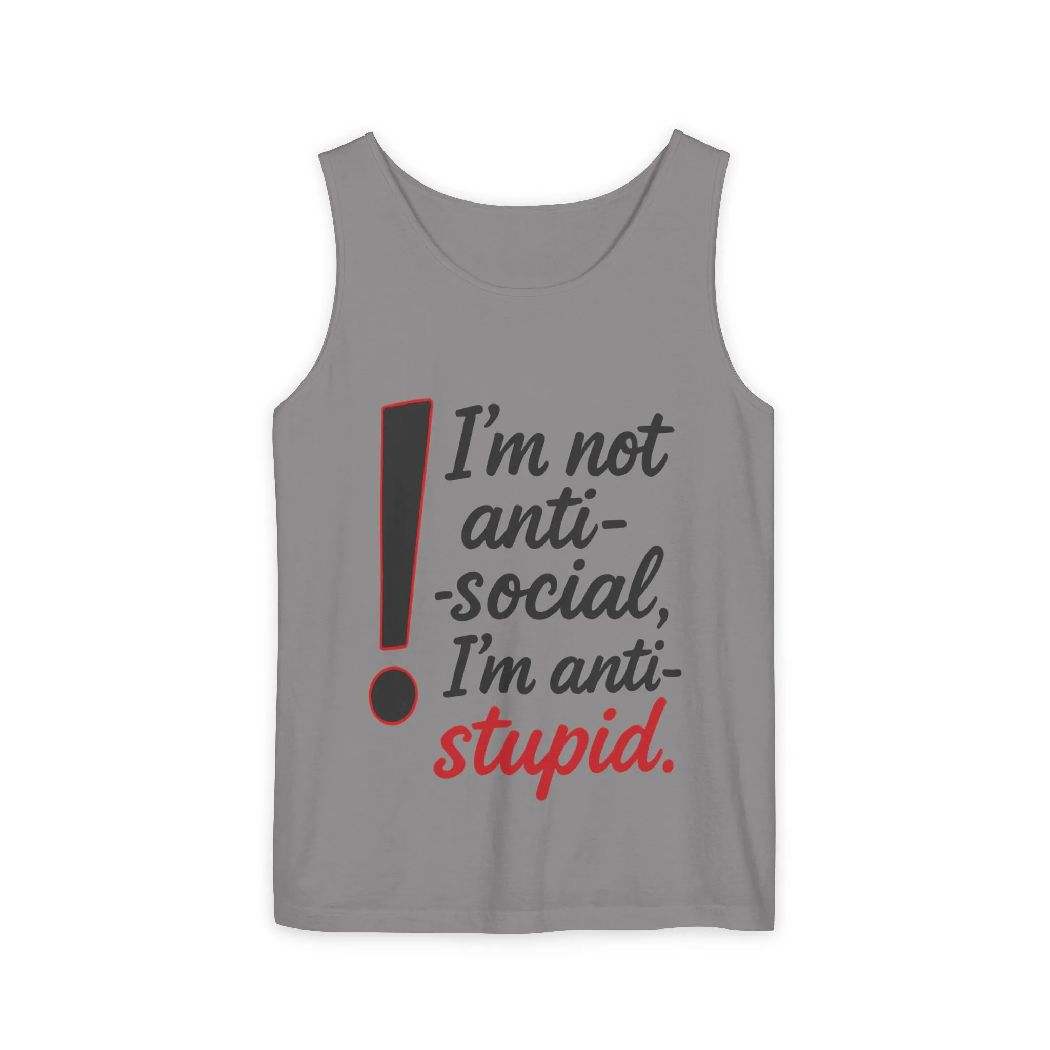 Snarky Anti-Social Mens Tank Top, Funny Summer Apparel, Mens Gift, Beachwear, Humorous Mens Tee, Graphic Tee for Introverts & Thinkers - Image 9