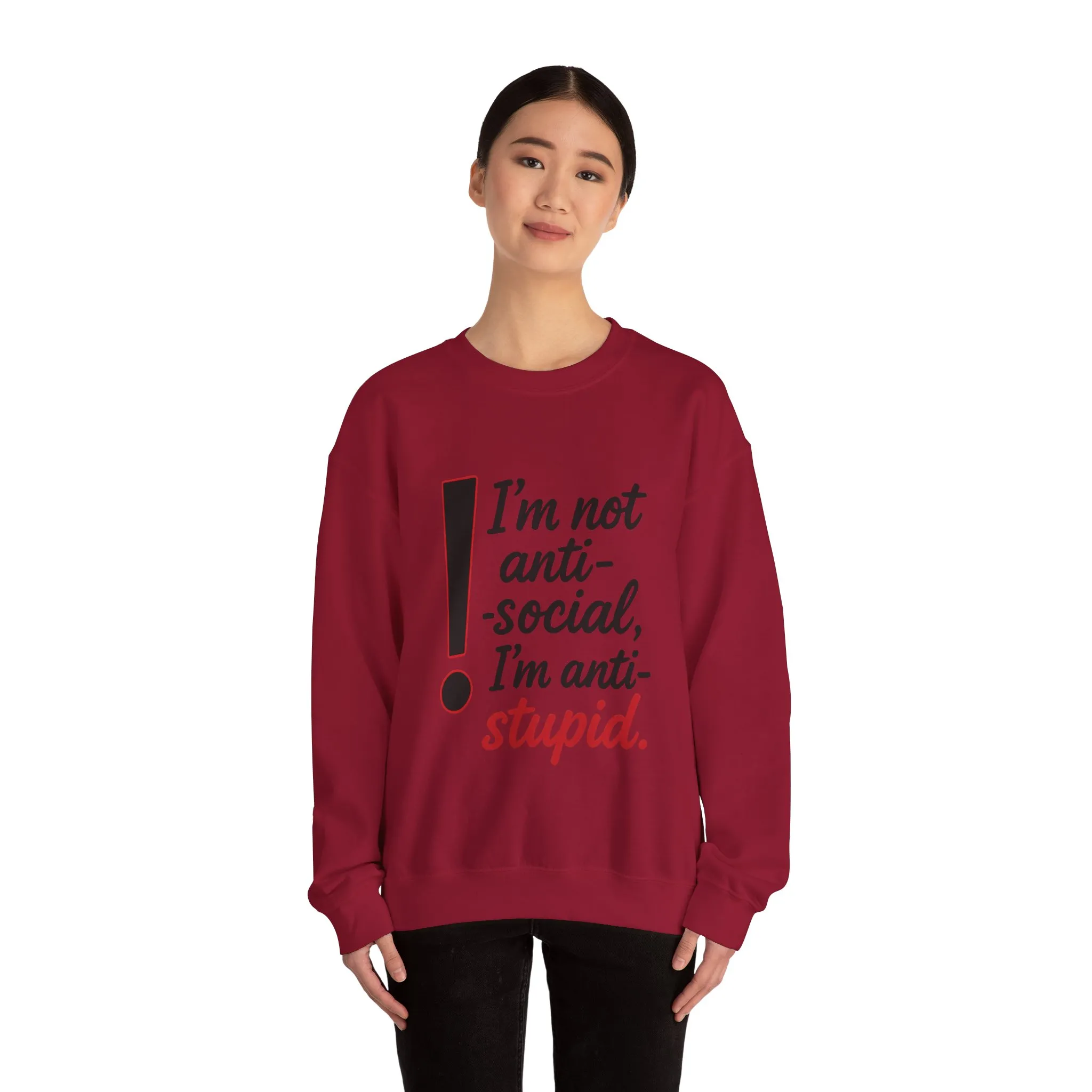 Anti-Stupid Sweatshirt, Funny Unisex Crewneck, Snarky Anti-Social Unisex Crewneck, Gift for Friends, Perfect for Everyday Wear - Image 29