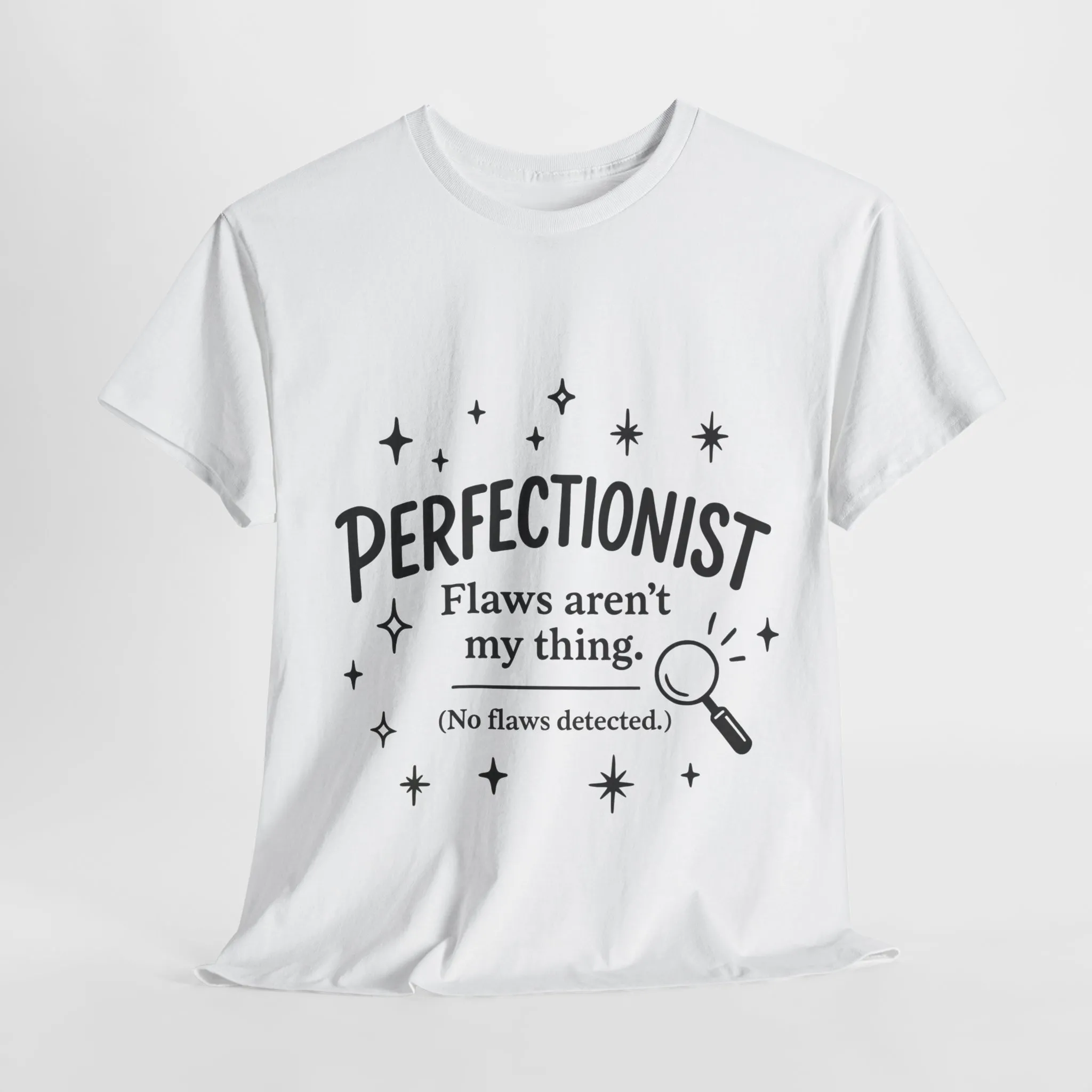 Funny Perfectionist T-Shirt for Women, No Flaws Detected Graphic Tee, Minimalist Humor Shirt, Gift for OCD, Flawless Queen - Image 4