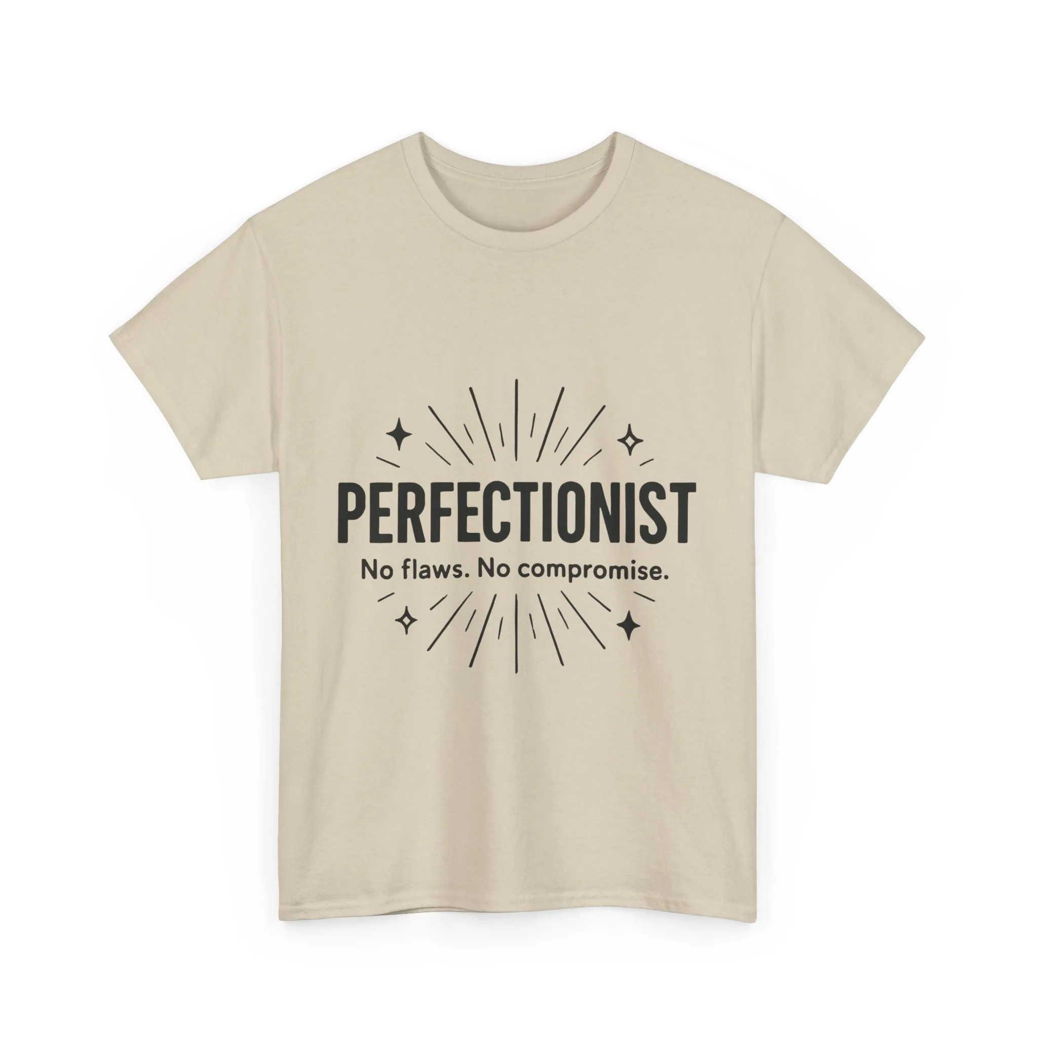 Mens Perfectionist T-Shirt, No Flaws No Compromise, Minimal Bold Graphic Tee, Gift for OCD, Clean Freak, or Detail-Oriented Men - Image 4