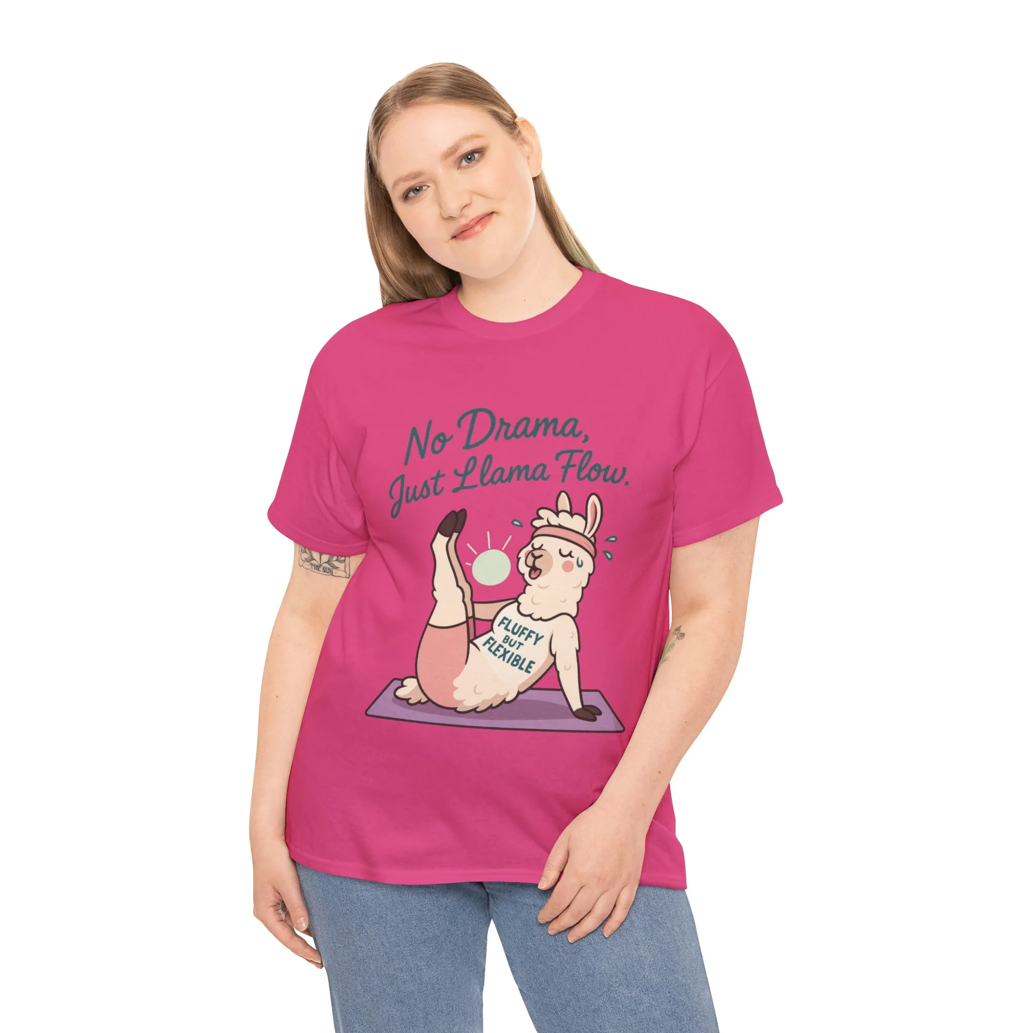 No Drama Llama Yoga Tee, Funny Yoga Llama T-Shirt for Women, Gift for Yoga Lovers, Fun Yoga T-Shirt for Animal Lovers, Humor Shirt - Image 30