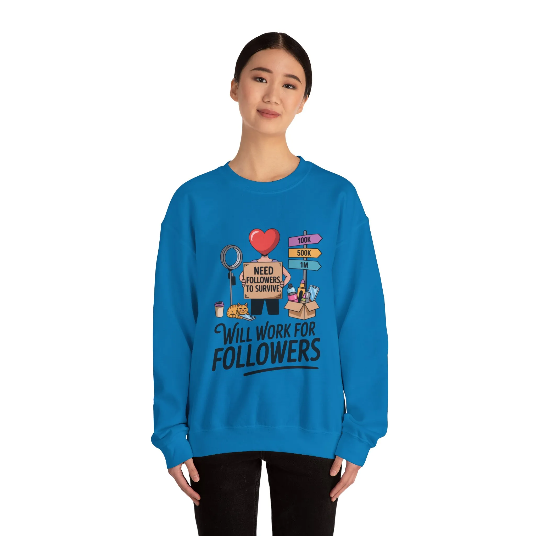 Funny Influencer Womens Sweatshirt, Social Media Sweatshirt, Humor Gifts, Crewneck for Influencers, Casual Wear, Womens Cozy Meme Top - Image 14