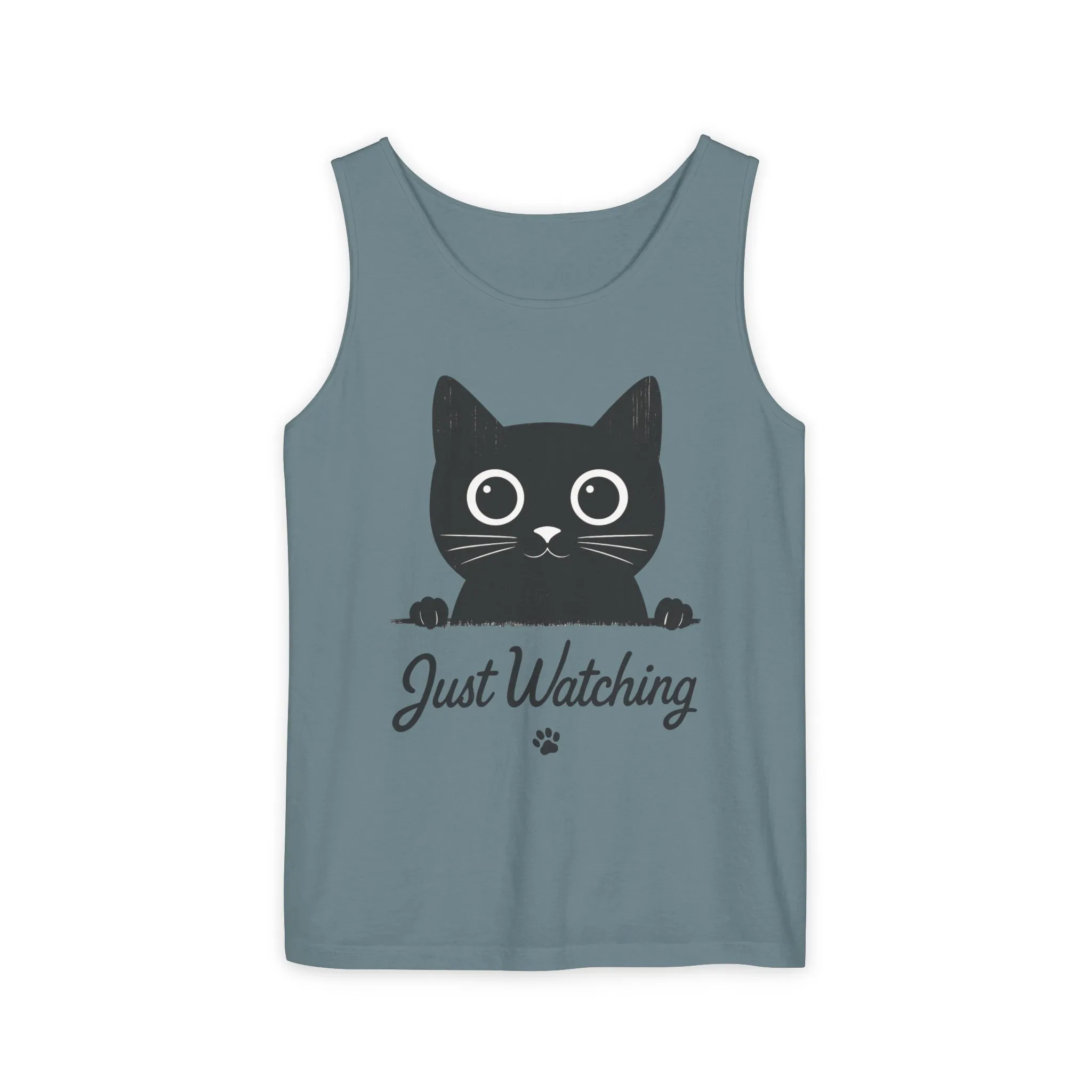 Just Watching Cat Womens Tank Top - Cute Black Kitty Sleeveless Shirt - Funny Summer Cat Lover Gift, Summer Beach Wear, Pet Themed Apparel - Image 13
