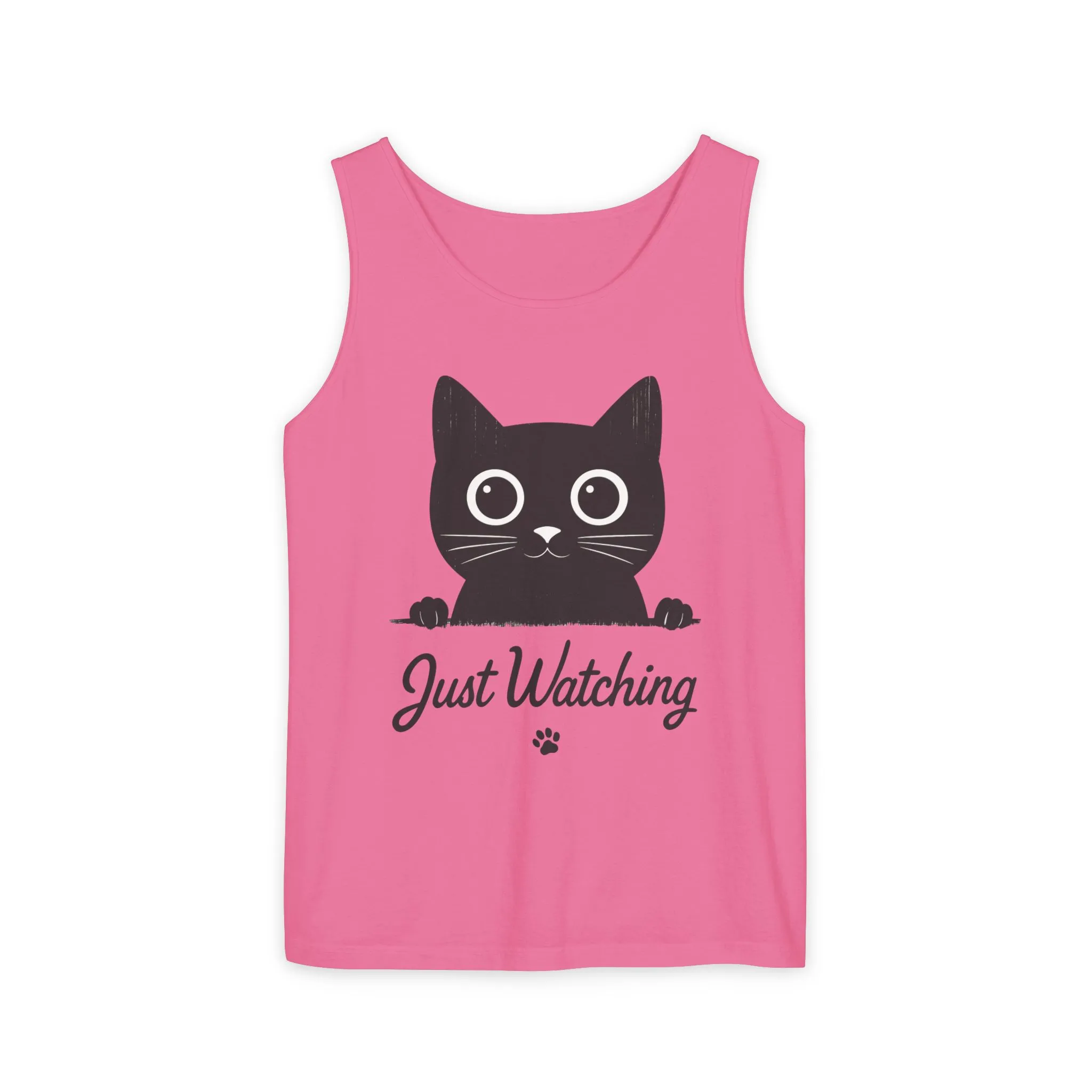Just Watching Cat Womens Tank Top - Cute Black Kitty Sleeveless Shirt - Funny Summer Cat Lover Gift, Summer Beach Wear, Pet Themed Apparel - Image 19