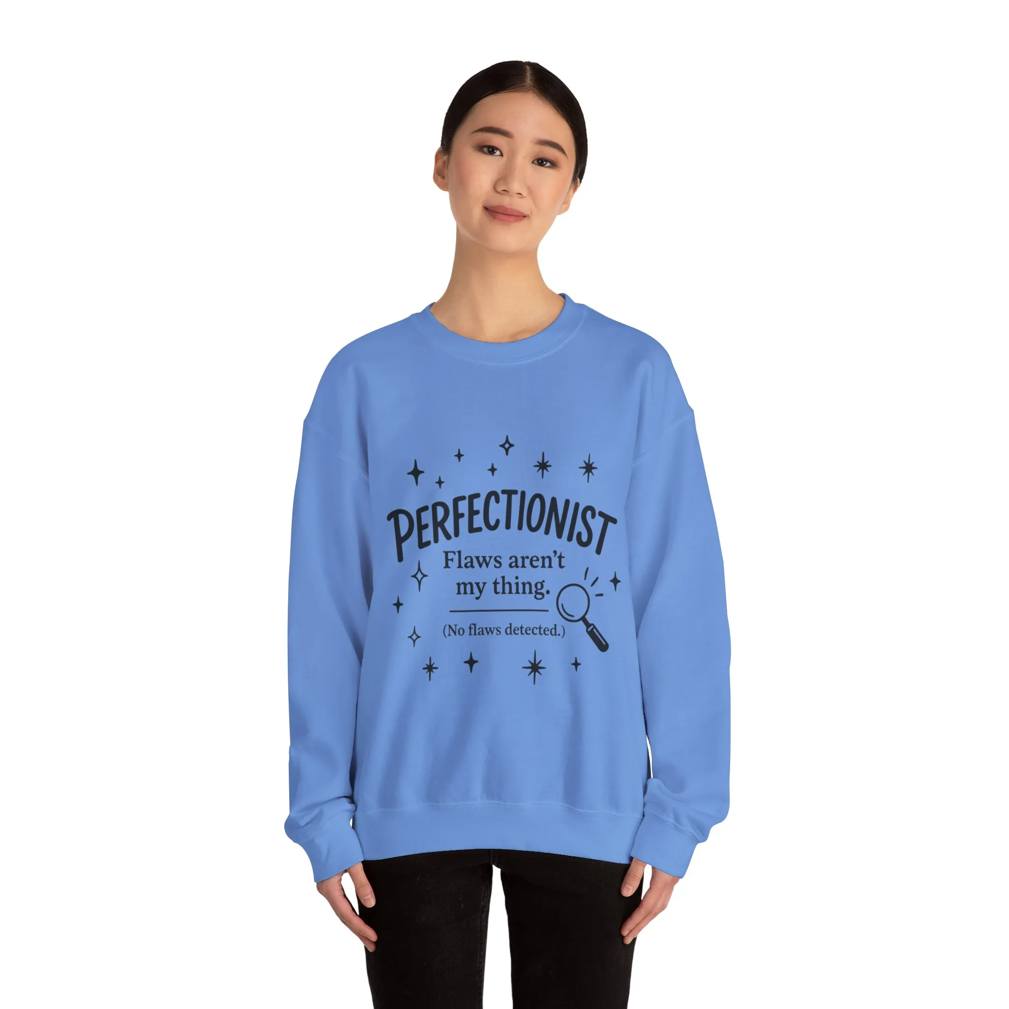 Womens Perfectionist Sweatshirt, Funny Clean Design with Stars, No Flaws Detected Quote Pullover, Minimalist Cozy Gift for Her - Image 20