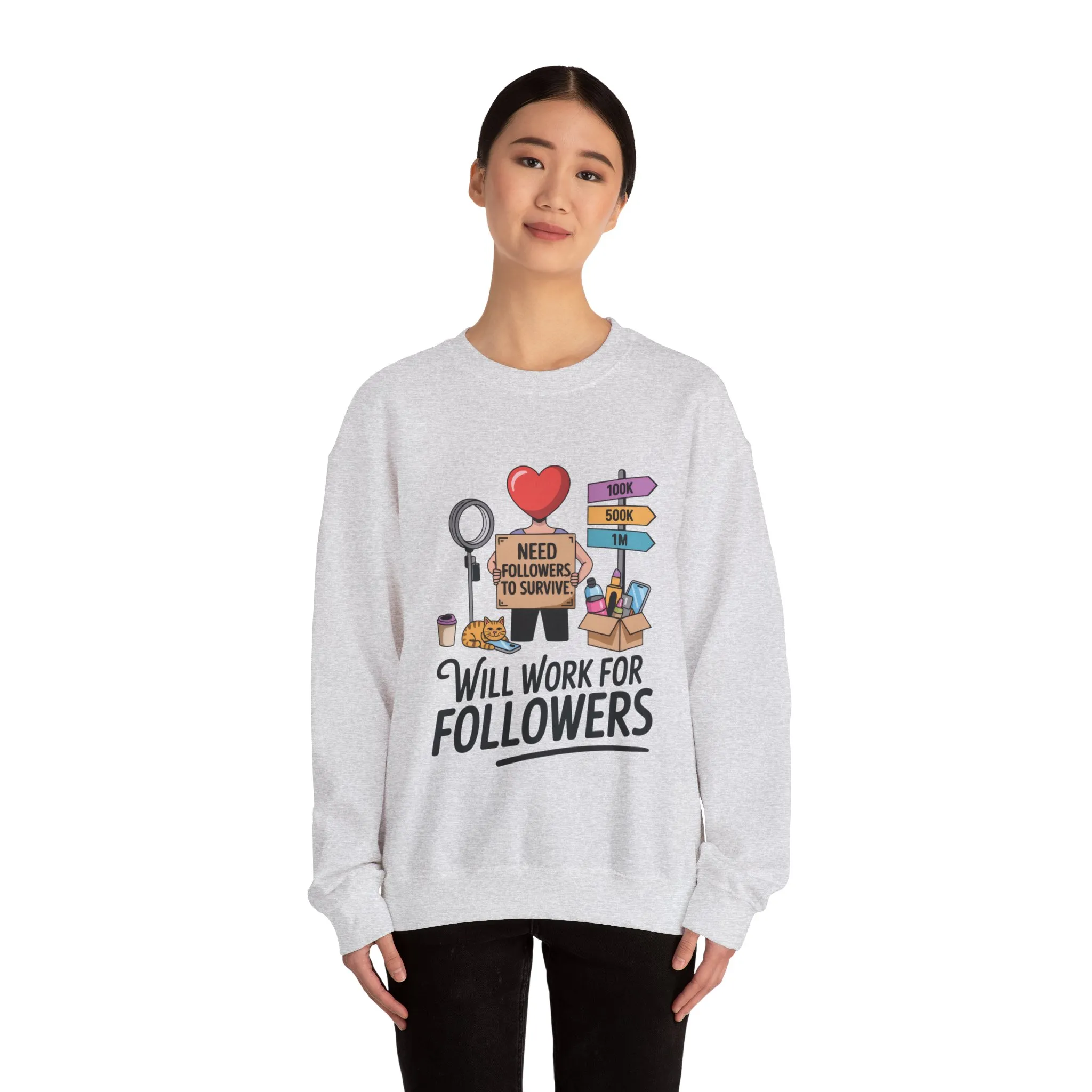 Funny Influencer Womens Sweatshirt, Social Media Sweatshirt, Humor Gifts, Crewneck for Influencers, Casual Wear, Womens Cozy Meme Top - Image 32