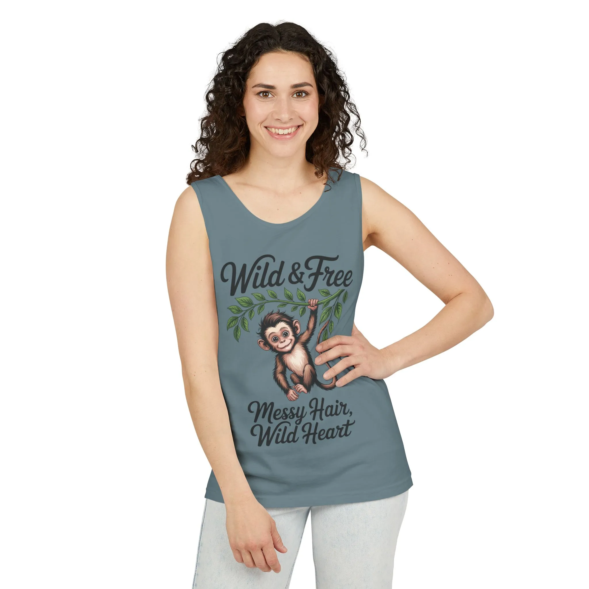 Wild & Free Monkey Tank Top, Messy Hair Wild Heart Womens Tank, Cute Jungle Animal Shirt, Boho Adventure Tank, Fun Nature Lover Gift - Image 21