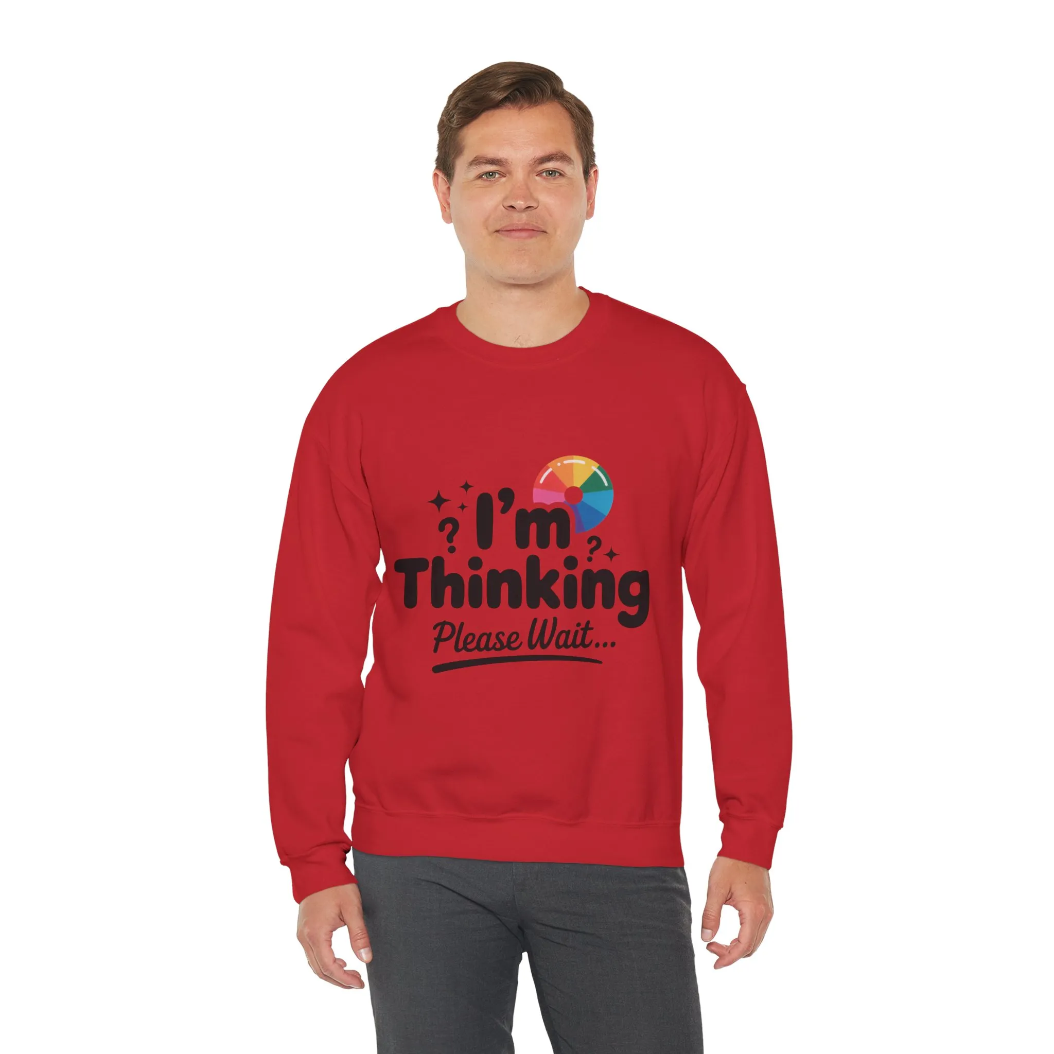 Funny - Im Thinking Please Wait - Mens Sweatshirt, Cute Geeky Gift for Introverts, Programmers, Designers, Humor Crewneck, Gift for Adults - Image 26