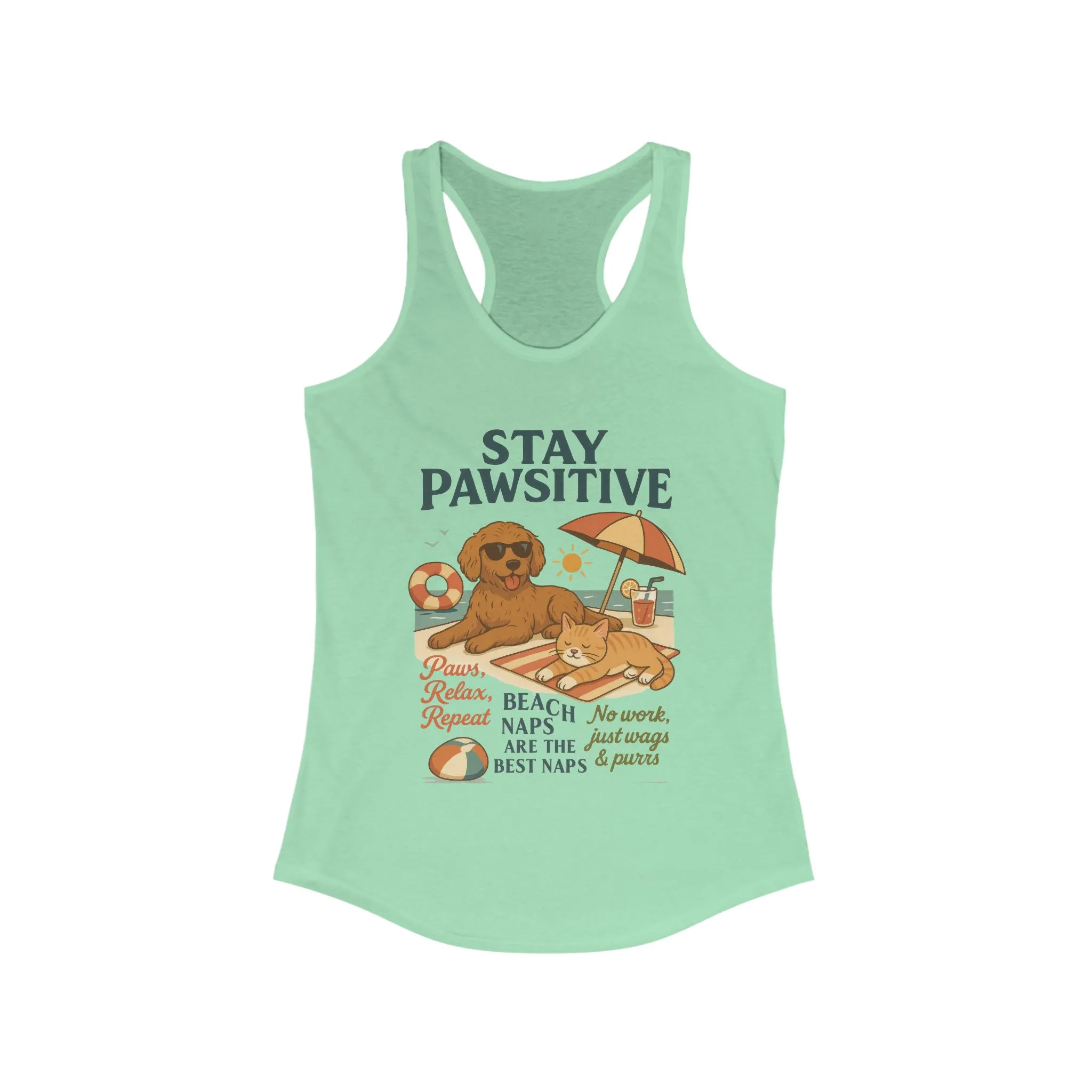 Stay Pawsitive Womens Tank, Cute Dog & Cat Beach Tee, Summer Pet Lover Tee, Animal Graphic Heavy Cotton Tee, Fun Pet Lovers Gift - Image 11