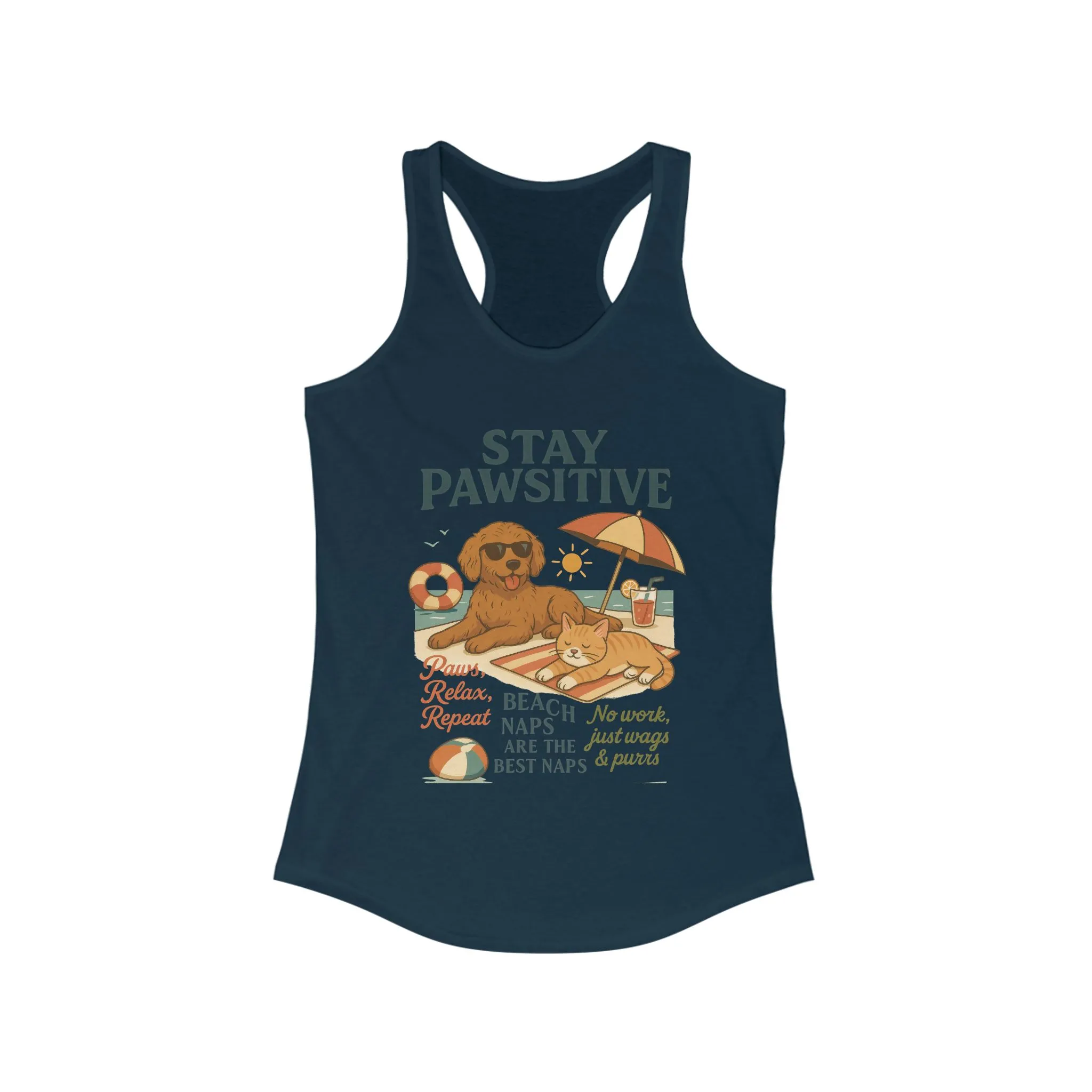 Stay Pawsitive Womens Tank, Cute Dog & Cat Beach Tee, Summer Pet Lover Tee, Animal Graphic Heavy Cotton Tee, Fun Pet Lovers Gift - Image 13
