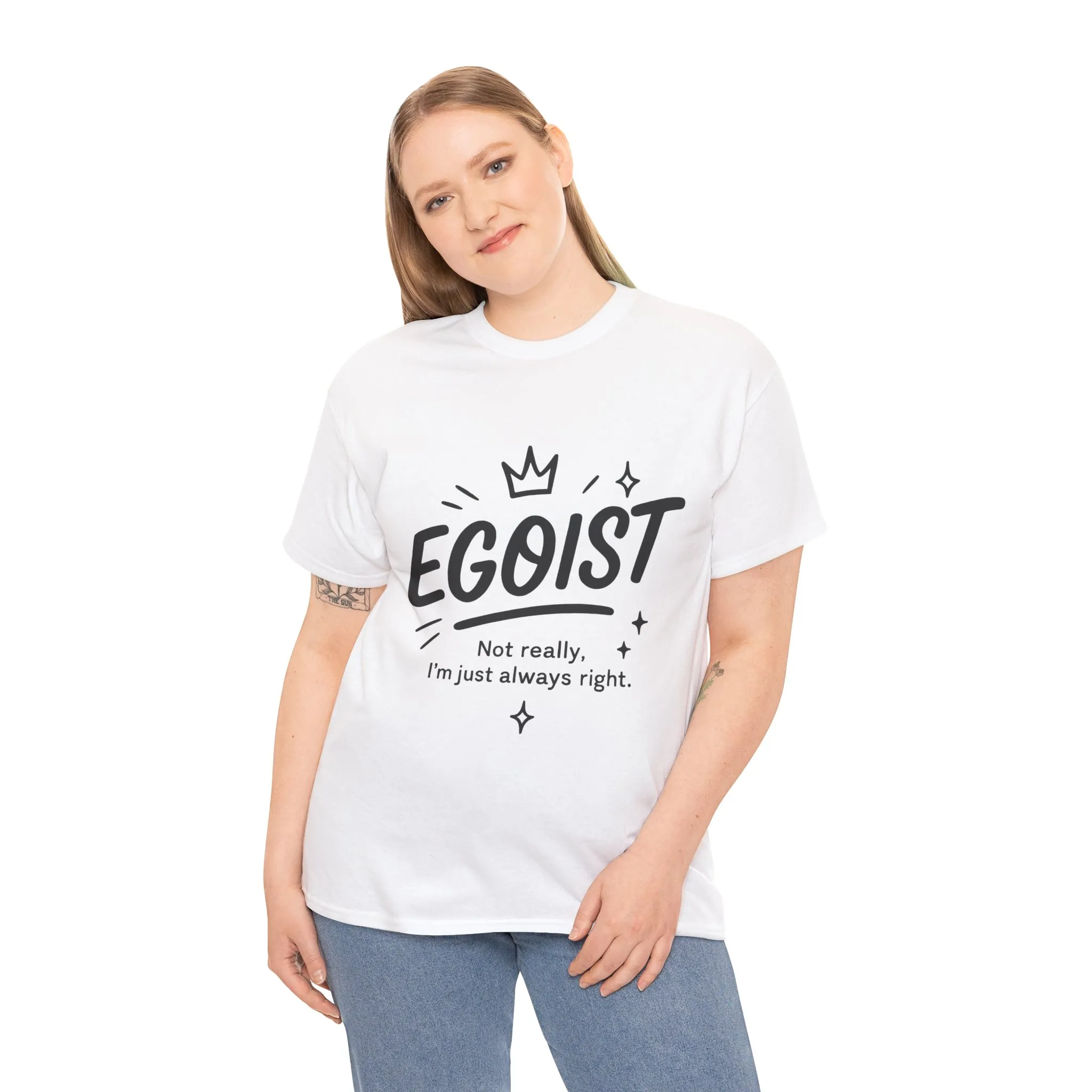 Egoist Funny T-Shirt for Women, Always Right Quote Tee, Bold Attitude Shirt, Graphic Gift Tee for Confident Girls, Self-Expression Tee - Image 3
