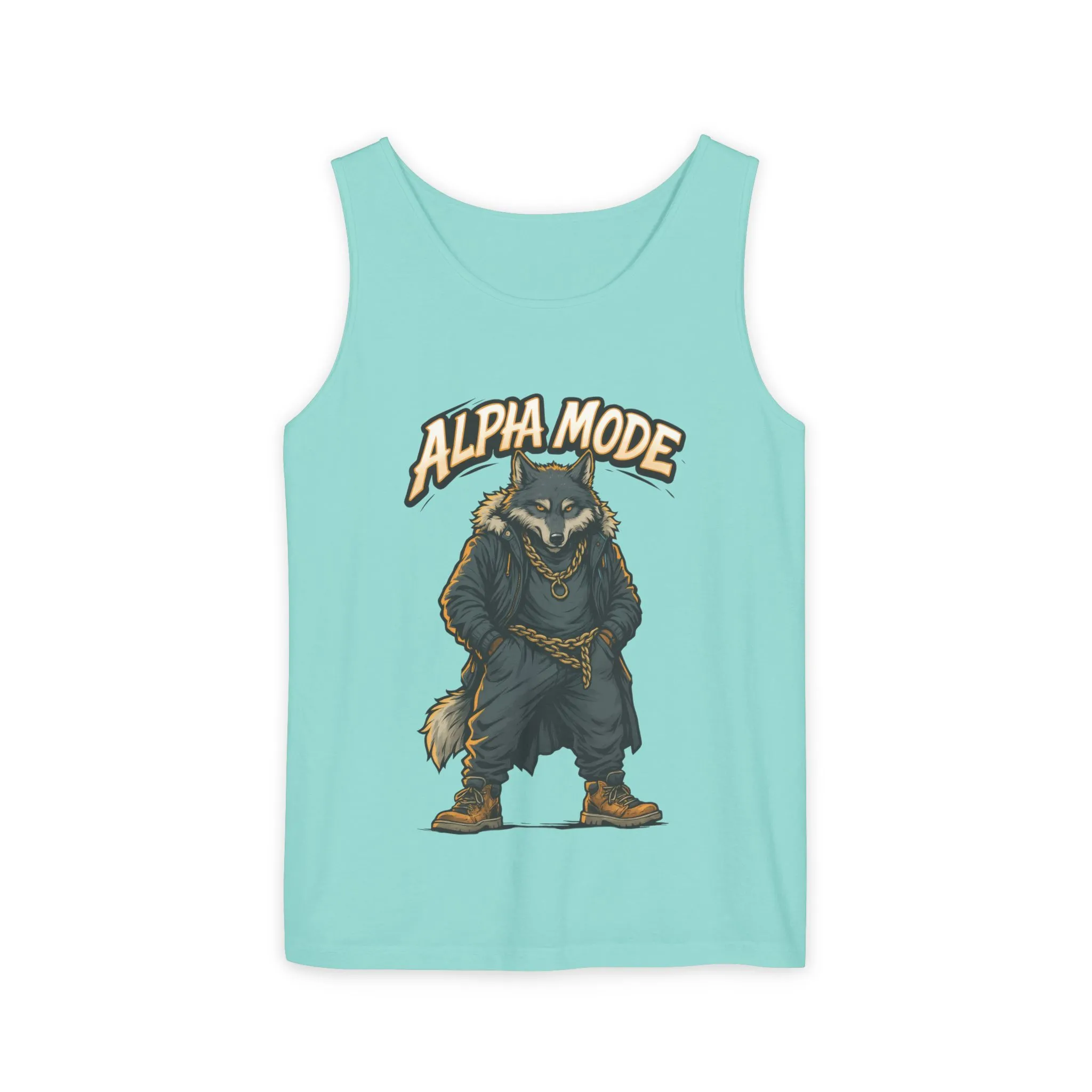 Alpha Mode Wolf Tank Top, Mens Hip Hop Gym Tank, Cool Streetwear Muscle Tank, Savage Wolf Graphic Top, Alpha Male Workout Shirt, Beachwear - Image 9