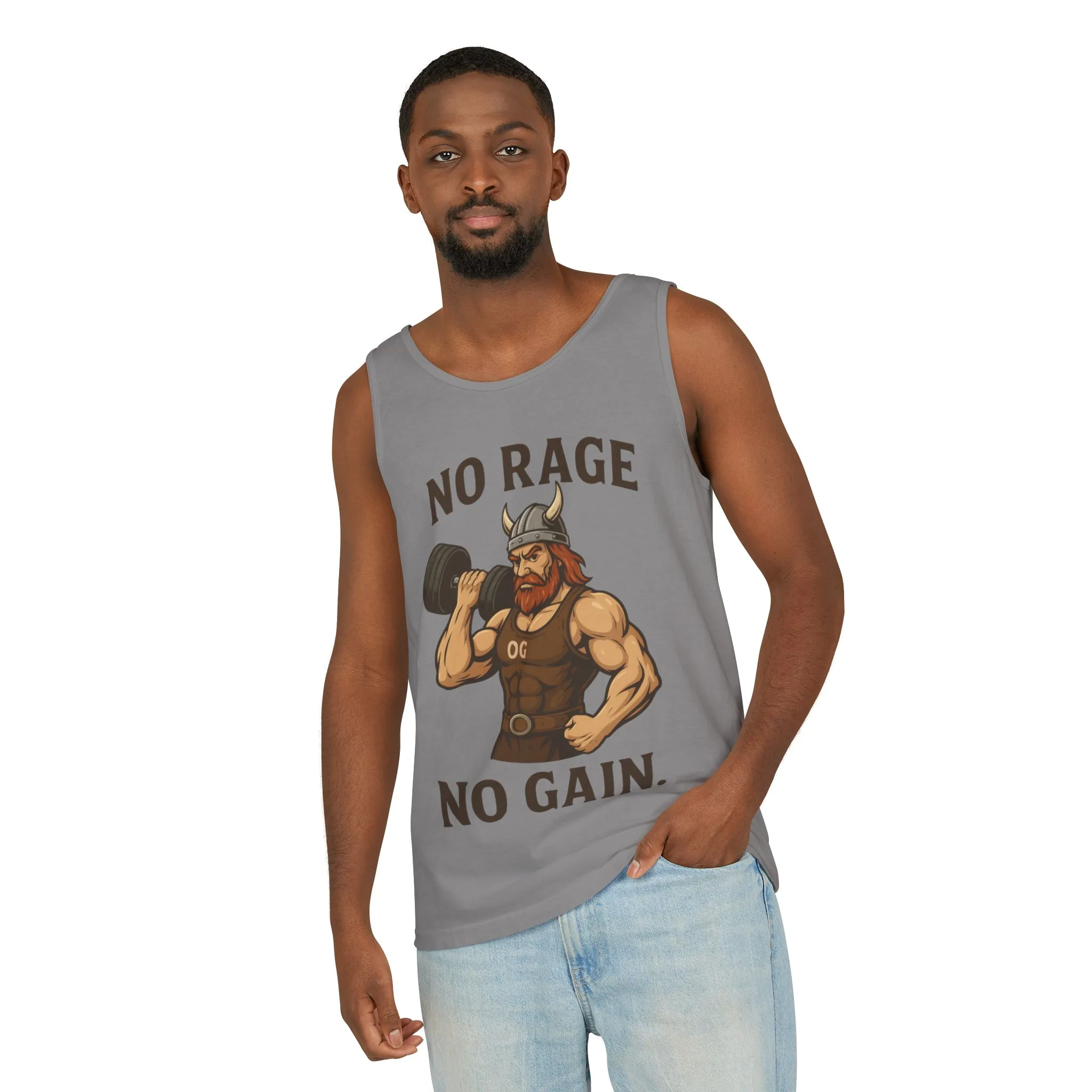 No Rage No Gain Viking Gym Tank Top, Funny Muscle Workout Tee, Barbarian Fitness Tank for Men, Gym Wear, Workout Gear, Casual Summer Outfit - Image 8