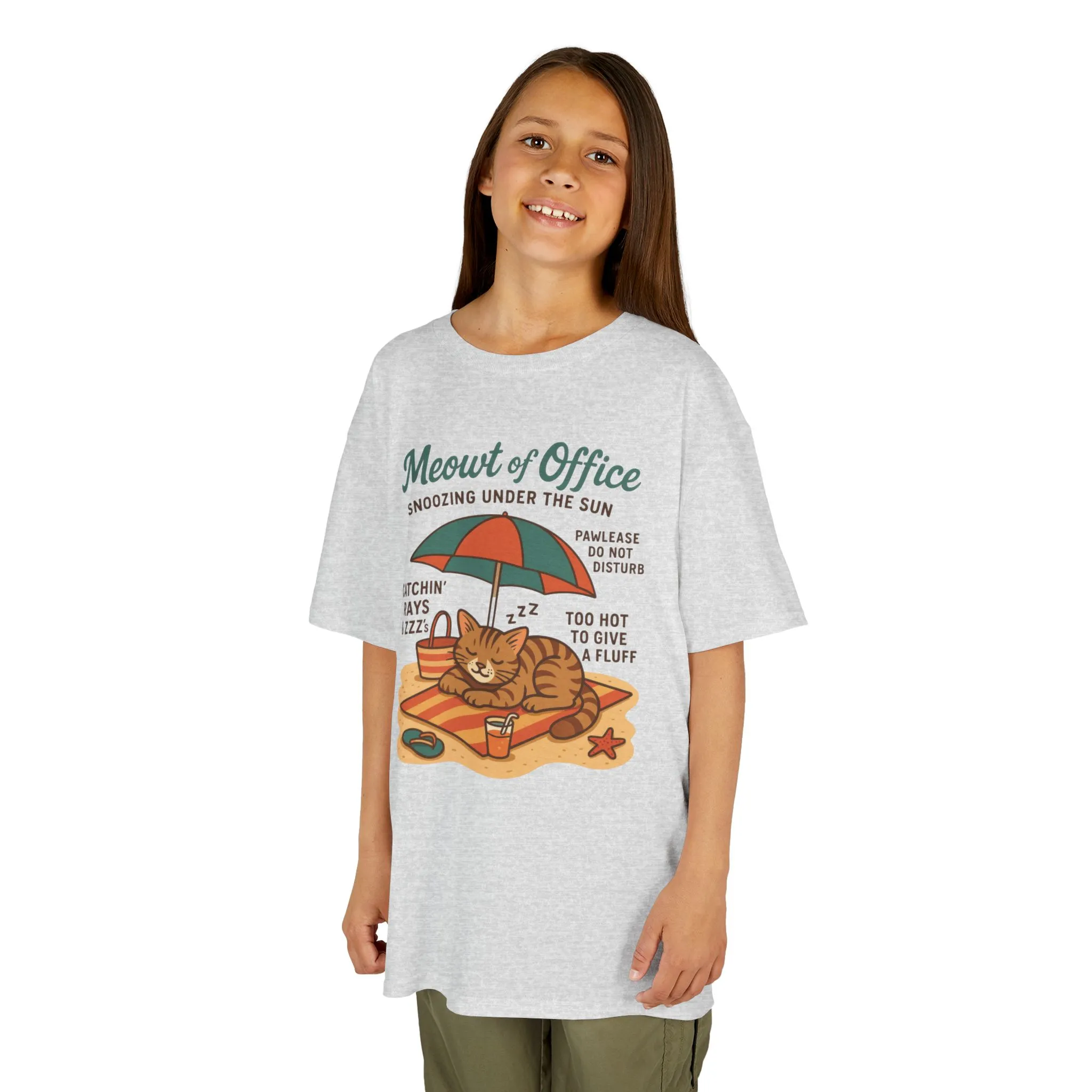 Kids Cat-Themed T-Shirt - Meowt of Office, Cute Summer Tee, Cat Lover Gift, Fun Playwear, Summer Beach Vacation Tee - Image 8