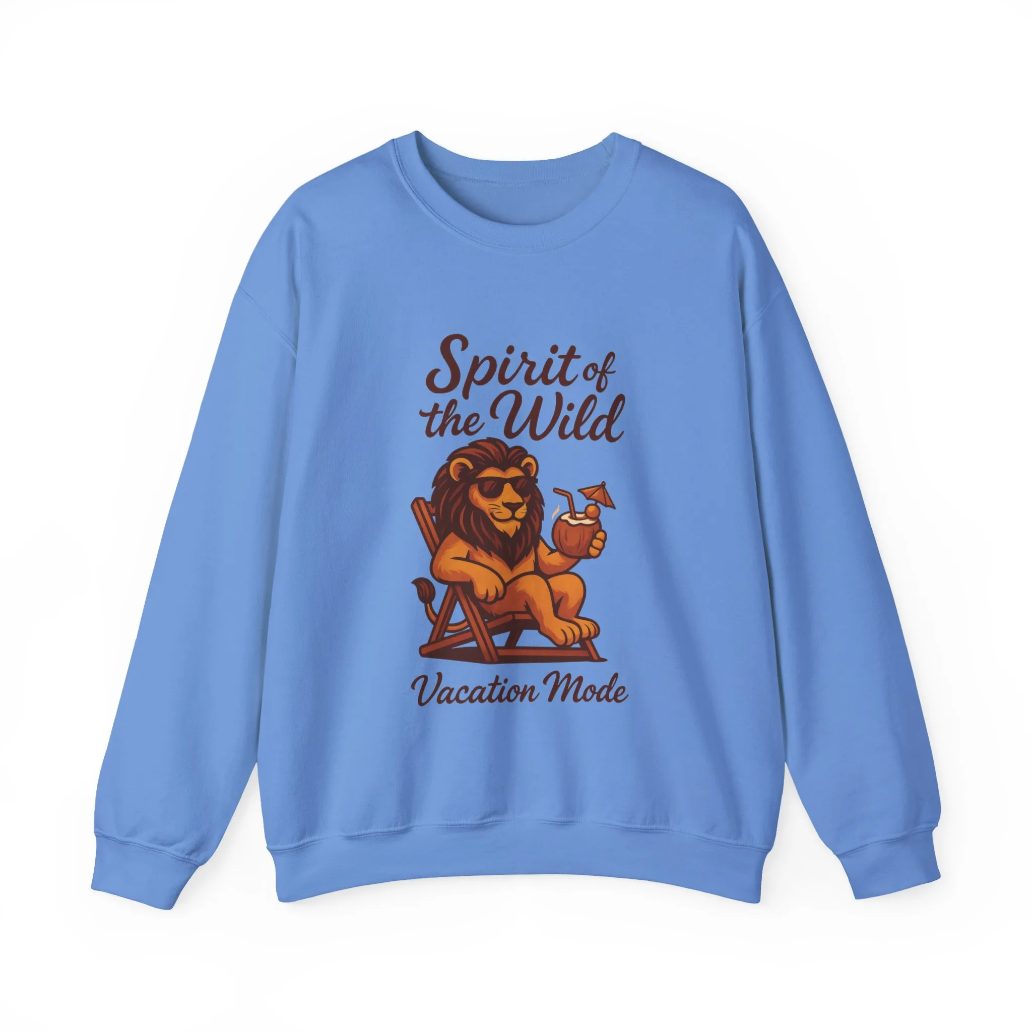 Spirit of the Wild Lion Mens Sweatshirt - Vacation Mode Funny Relaxed Jungle King Pullover, Fun Gift for Travelers - Image 16