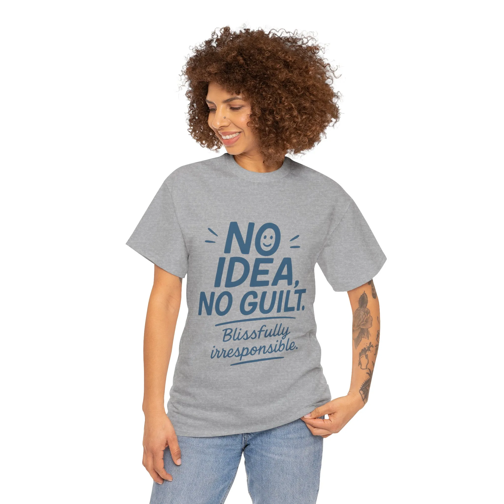 Funny No Idea Womens T-Shirt, No Guilt Quote Shirt, Irresponsible Humor Tee, Relaxed Fit Gift for Her, Funny Quote Shirt, Funny Quote Shirt - Image 11