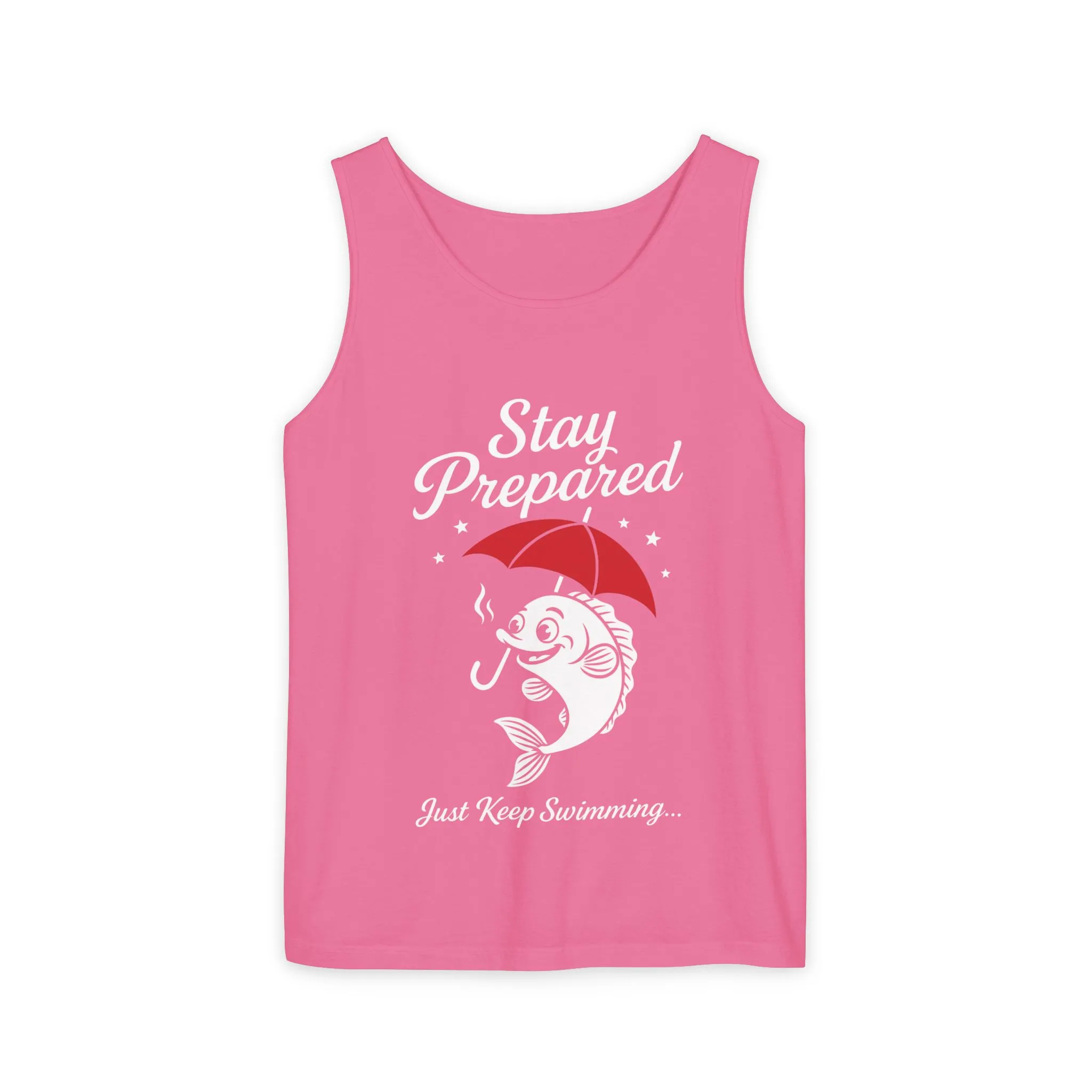 Stay Prepared Fish Womens Tank Top - Funny Just Keep Swimming Sleeveless Shirt - Cute Nautical Summer Top, Beachwear, Pool Party Must-Have - Image 13