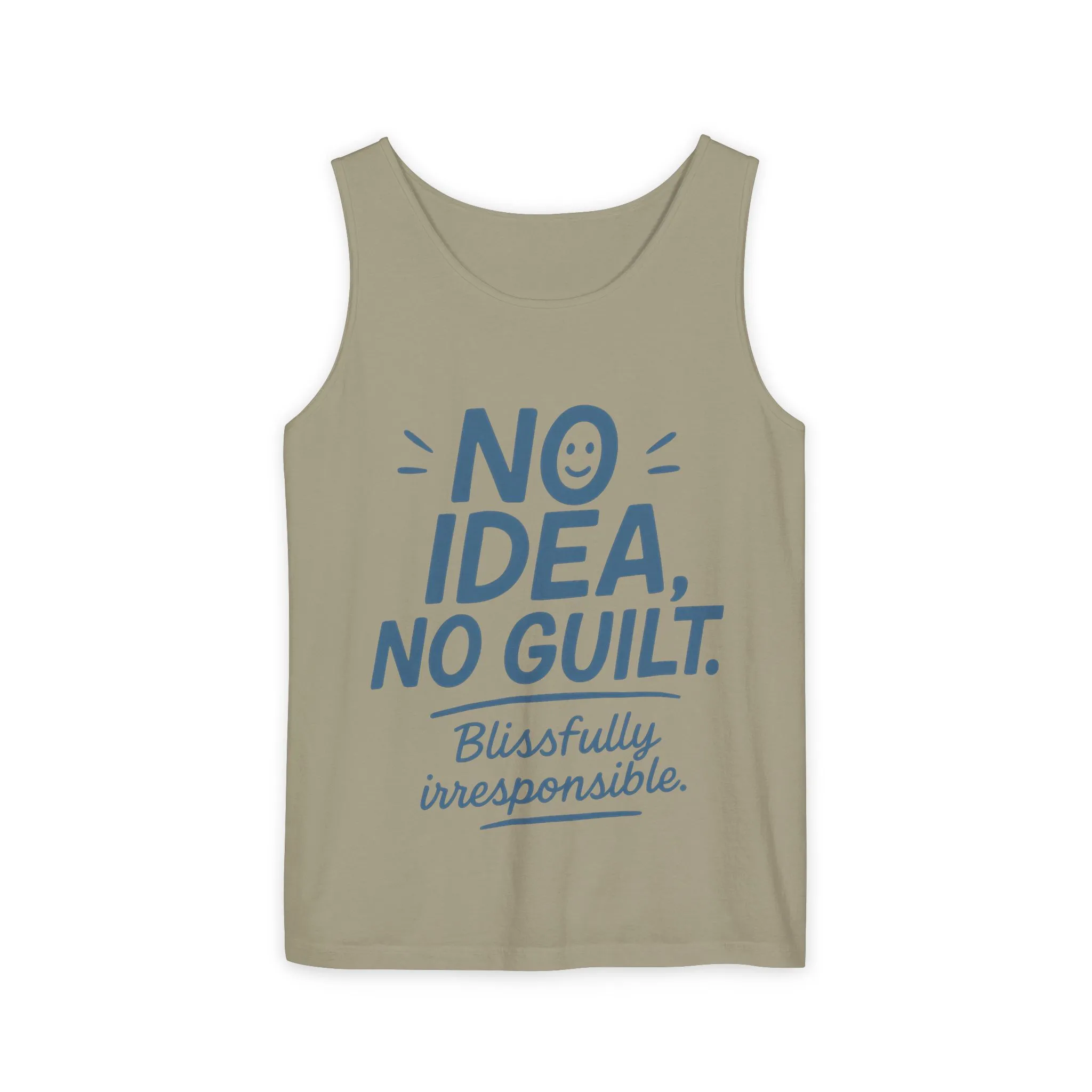 Mens Funny Tank Top, No Idea No Guilt Quote, Blissfully Irresponsible Gym Shirt, Casual Sleeveless Top, , Fun Party Shirt - Image 7