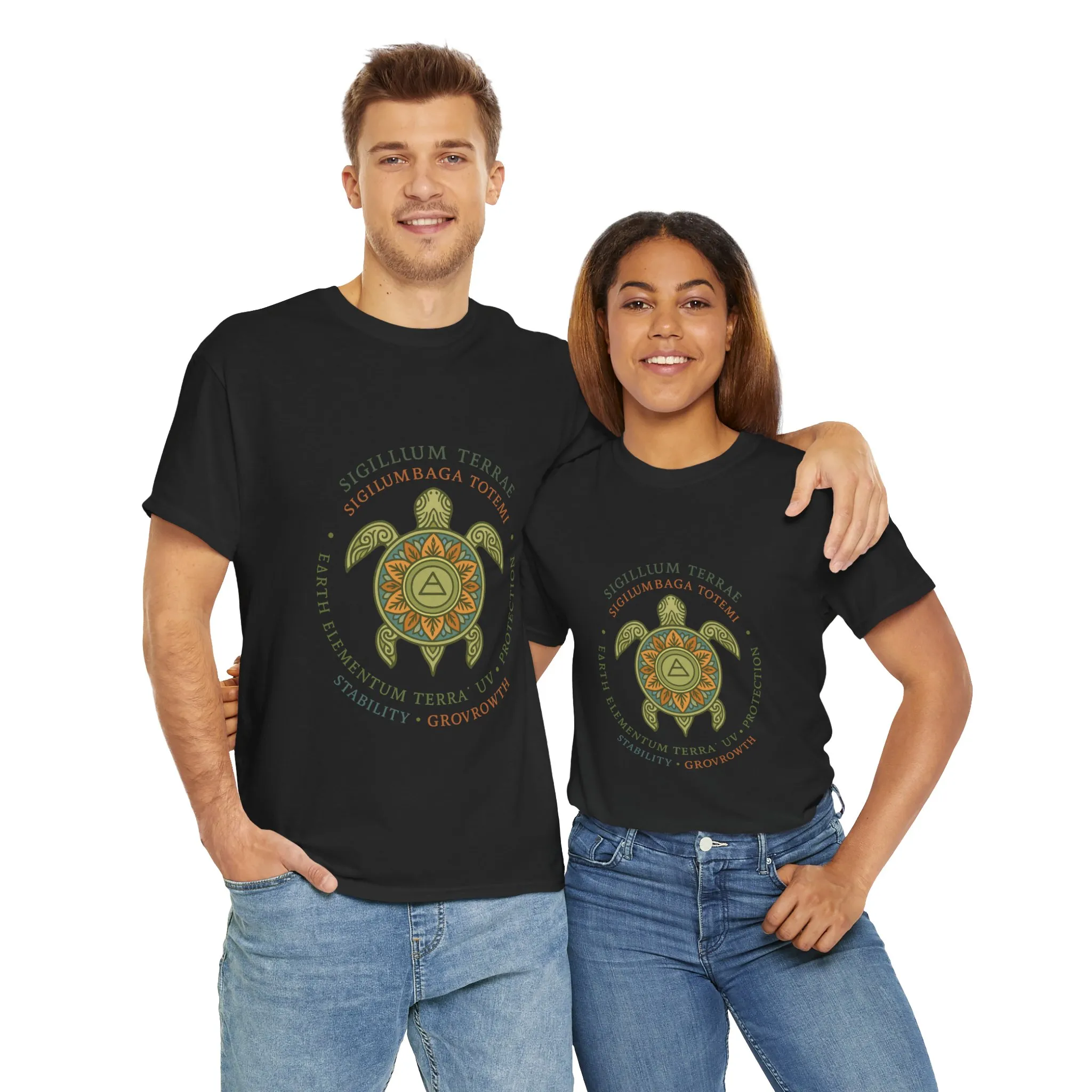 Earth Totem Turtle Unisex T-Shirt, Sigillum Terrae Symbol, Elemental Growth Unisex Tee, Spiritual UV Protection Shirt, Nature Symbol Gift - Image 11