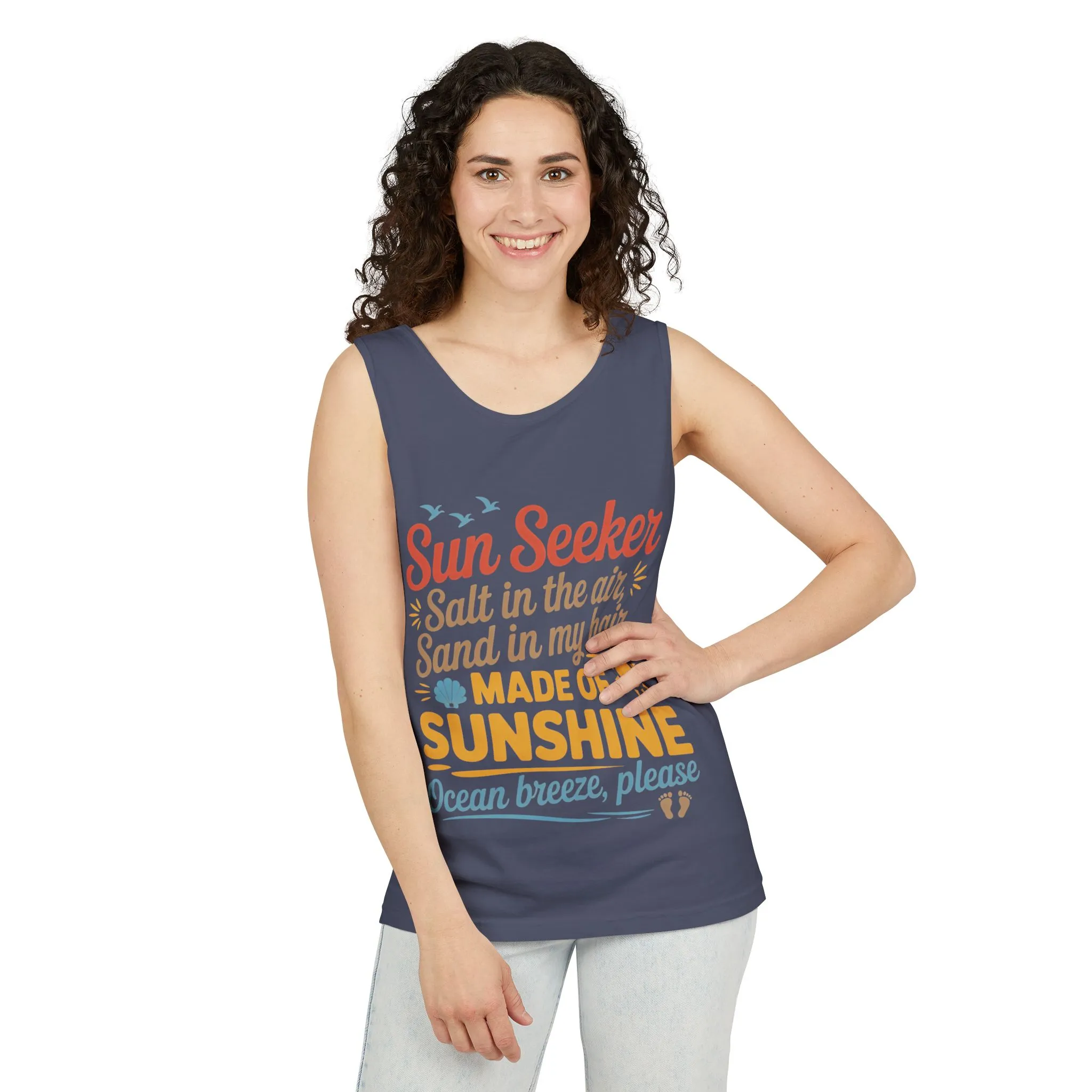Sun Seeker Summer Quote Tank Top, Made of Sunshine Beach Vibes Tee, Ocean Breeze Please Tank Top for Women, Salt in the Air Sand Top - Image 21
