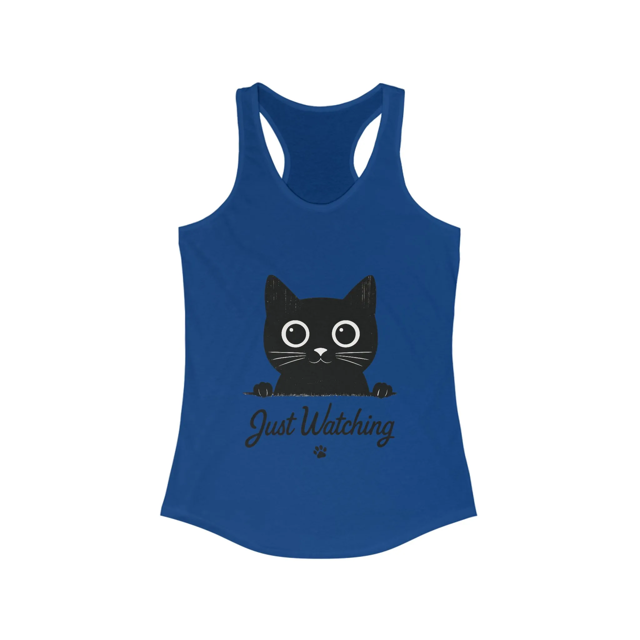 Just Watching Cat Womens Tank Top - Cute Black Kitty Sleeveless Shirt - Funny Summer Cat Lover Gift, Summer Beach Wear, Pet Themed Apparel - Image 11