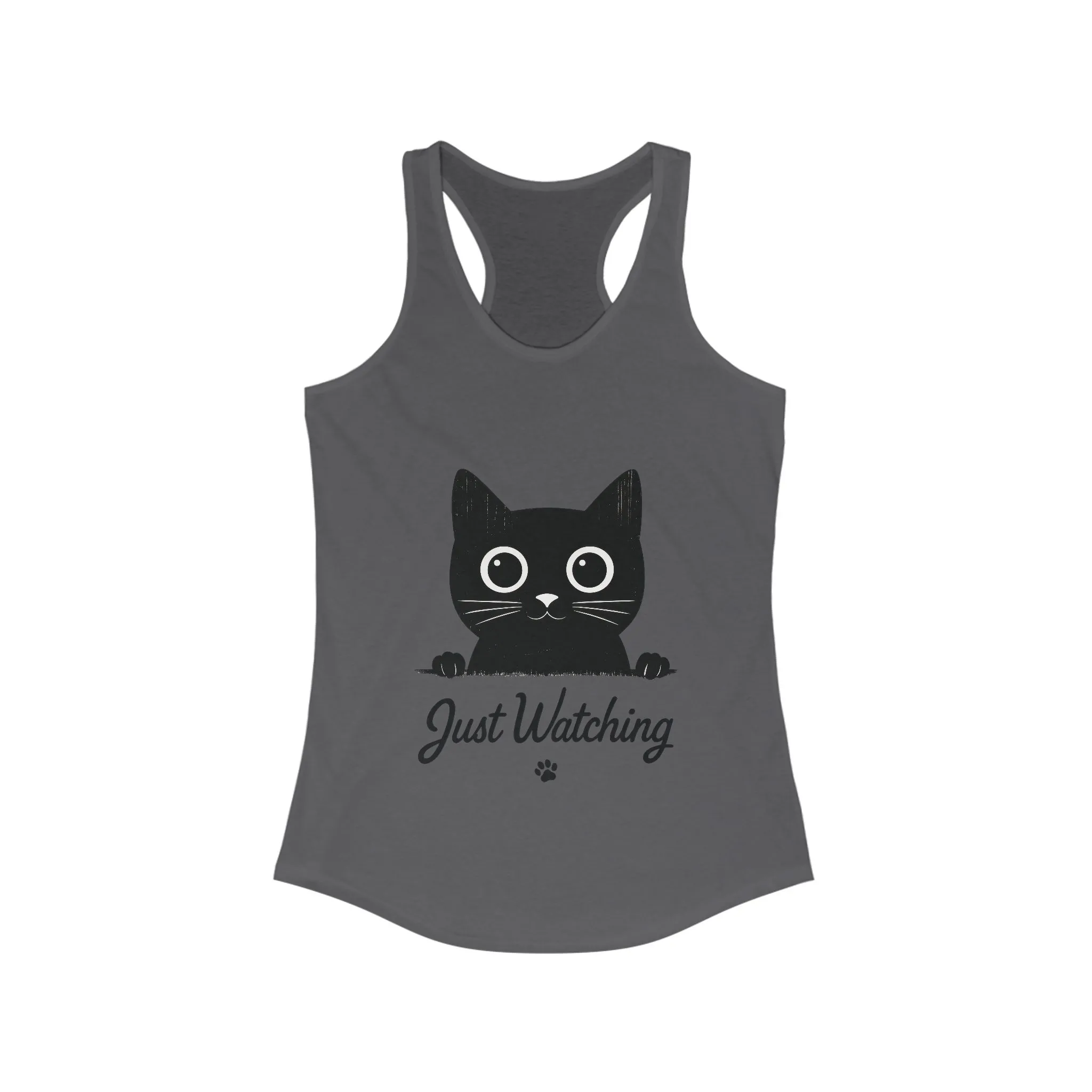 Just Watching Cat Womens Tank Top - Cute Black Kitty Sleeveless Shirt - Funny Summer Cat Lover Gift, Summer Beach Wear, Pet Themed Apparel - Image 13