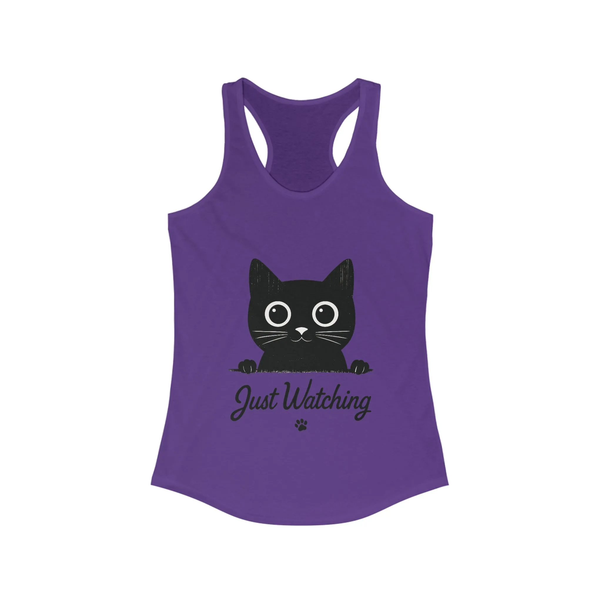 Just Watching Cat Womens Tank Top - Cute Black Kitty Sleeveless Shirt - Funny Summer Cat Lover Gift, Summer Beach Wear, Pet Themed Apparel - Image 15