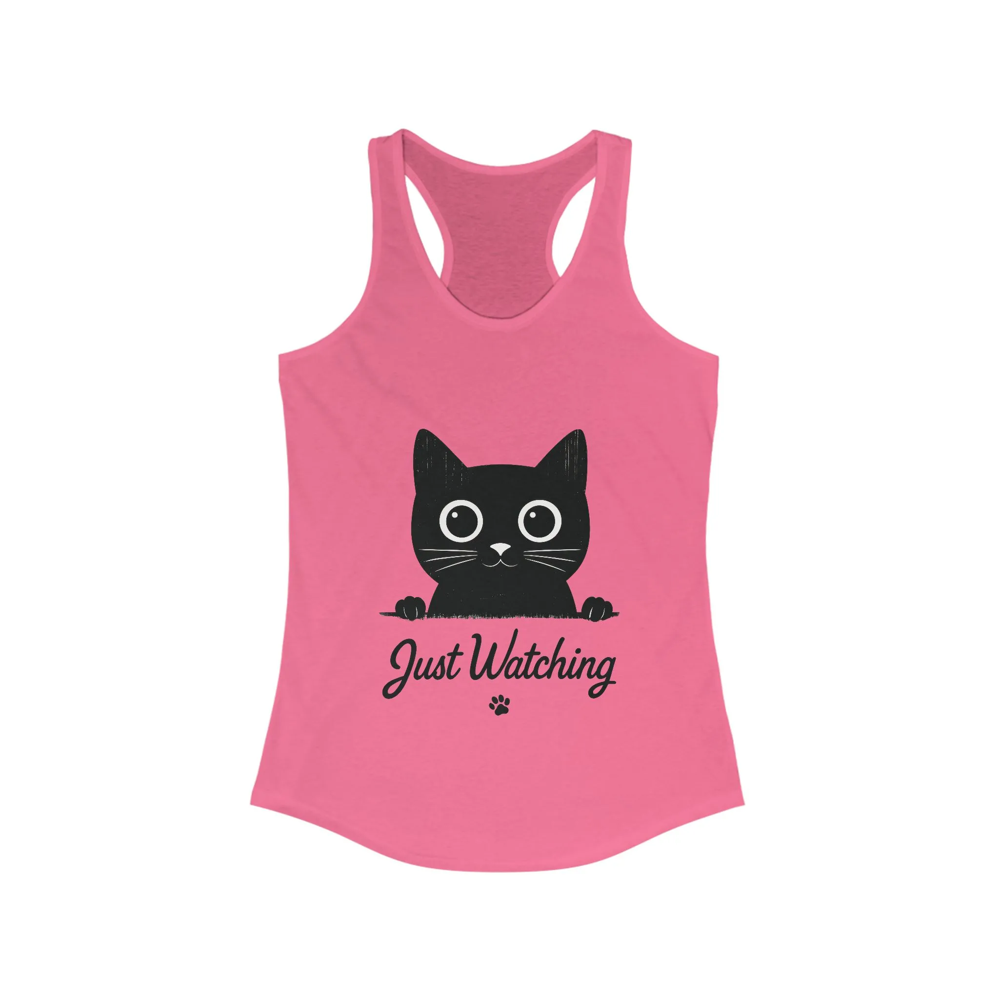 Just Watching Cat Womens Tank Top - Cute Black Kitty Sleeveless Shirt - Funny Summer Cat Lover Gift, Summer Beach Wear, Pet Themed Apparel - Image 17