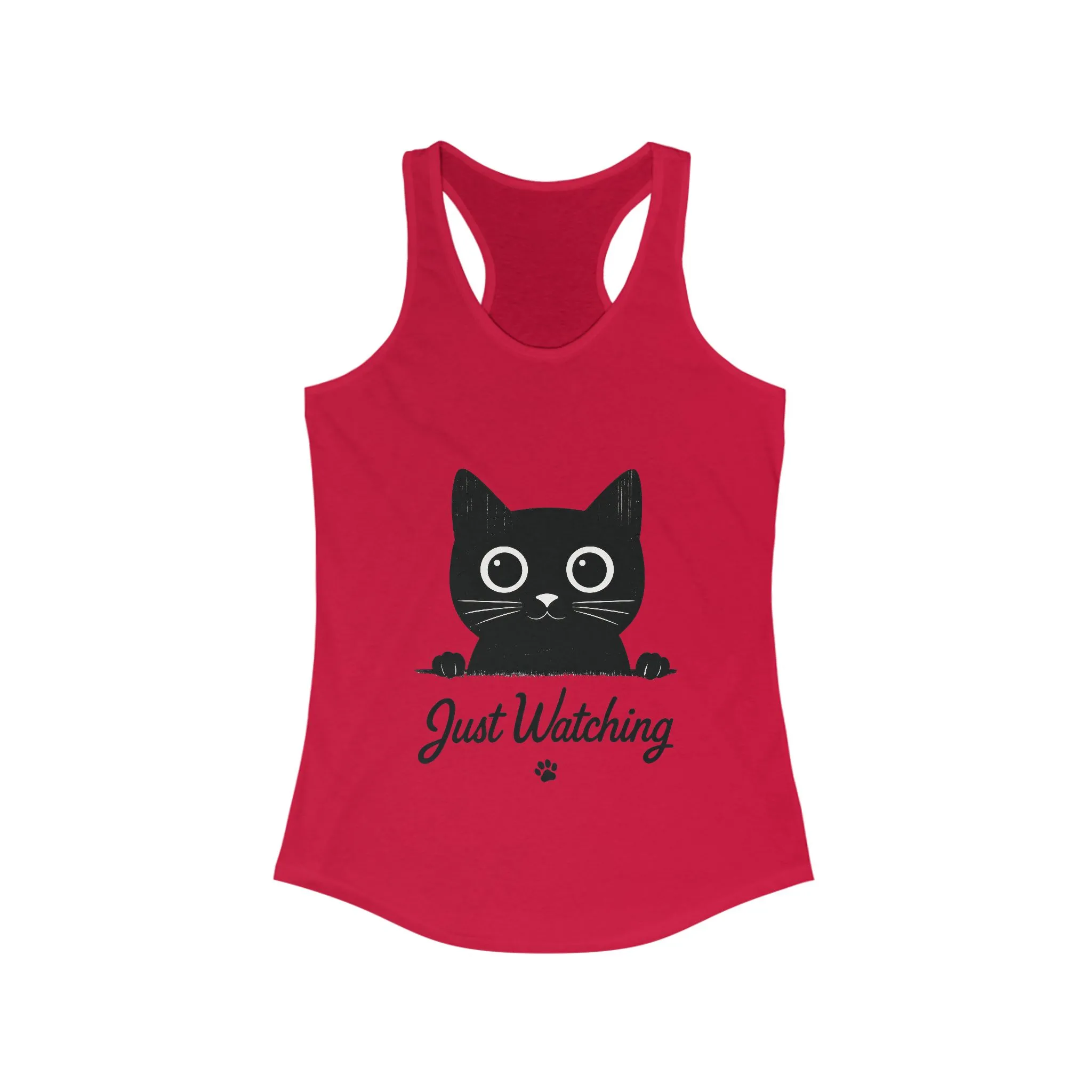 Just Watching Cat Womens Tank Top - Cute Black Kitty Sleeveless Shirt - Funny Summer Cat Lover Gift, Summer Beach Wear, Pet Themed Apparel - Image 19