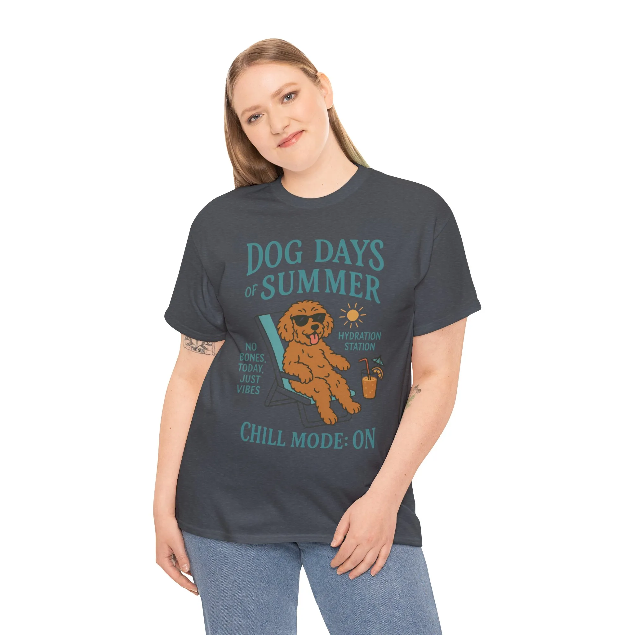 Dog Days of Summer Shirt, Funny Cute Dog Graphic Womens T-Shirt, Chill Mode ON Tee, Summer Puppy Vibes Gift, Dog Lover Gift - Image 21