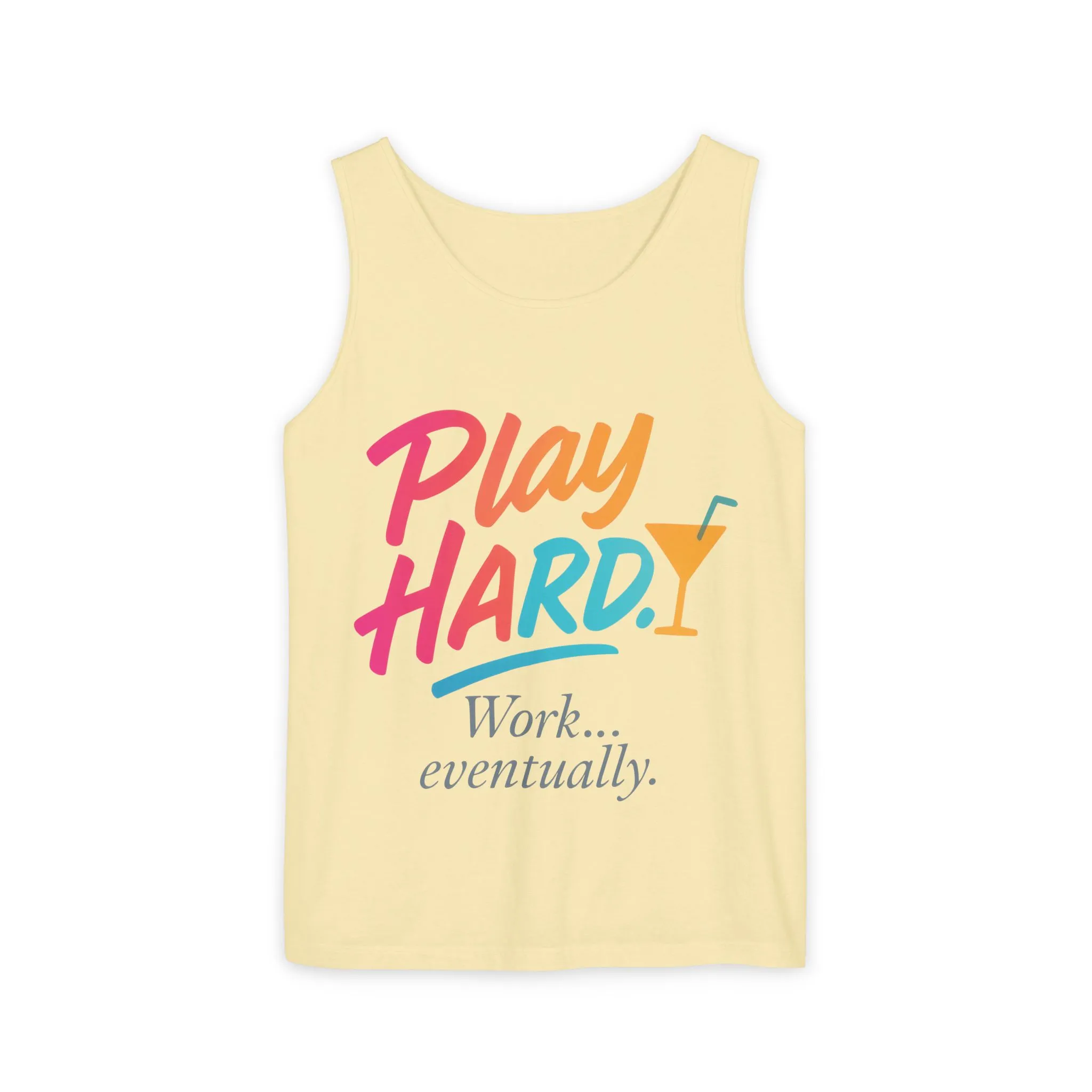 Play Hard Work Eventually Tank Top - Casual Summer Apparel, Womens Beachwear, Resort Wear, Gift for Friends, Vacation Essential - Image 5