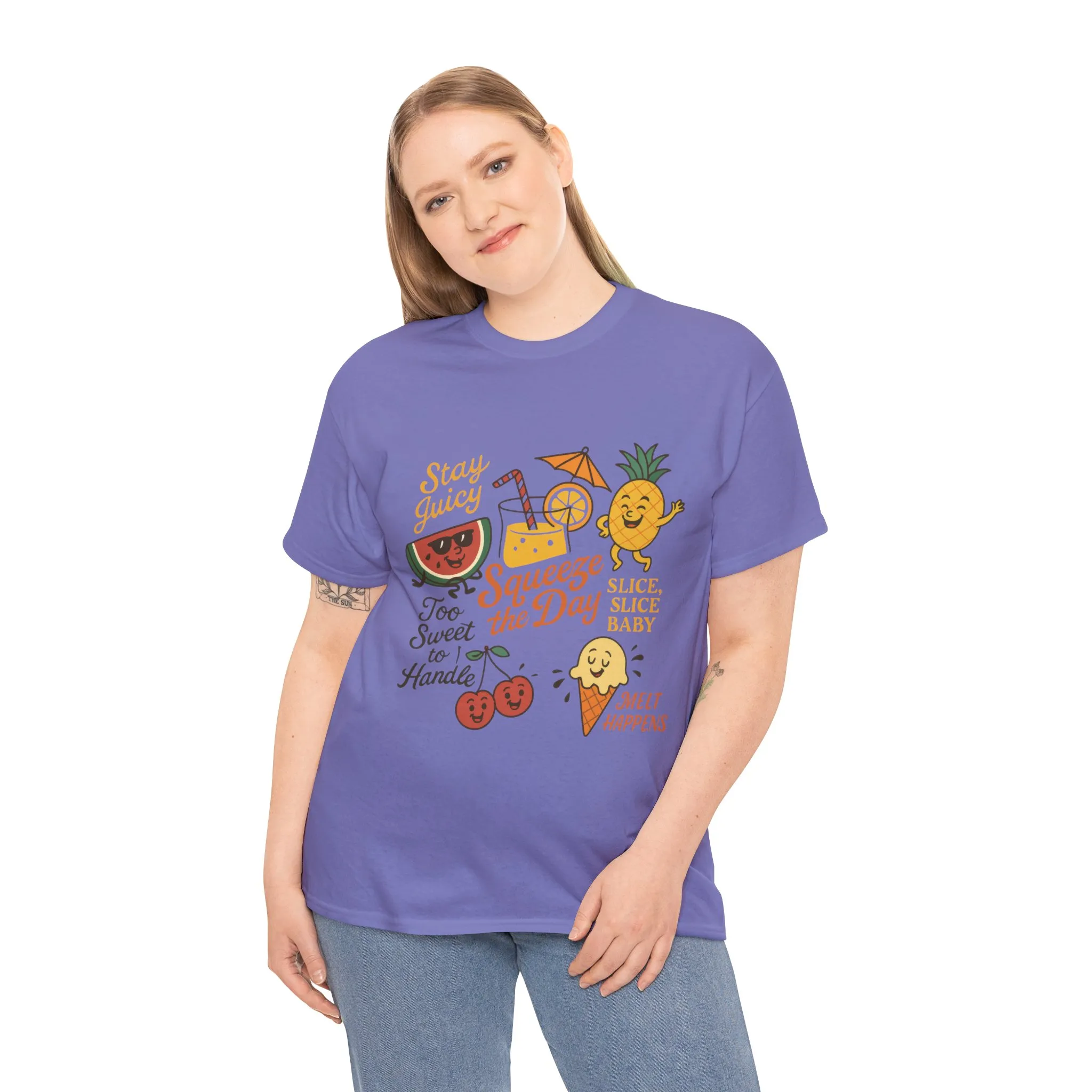 Cute Fruit Pun T-Shirt for Women, Summer Graphic Tee, Kawaii Watermelon Pineapple Ice Cream Design, Squeeze the Day Shirt, Stay Juicy Top - Image 24