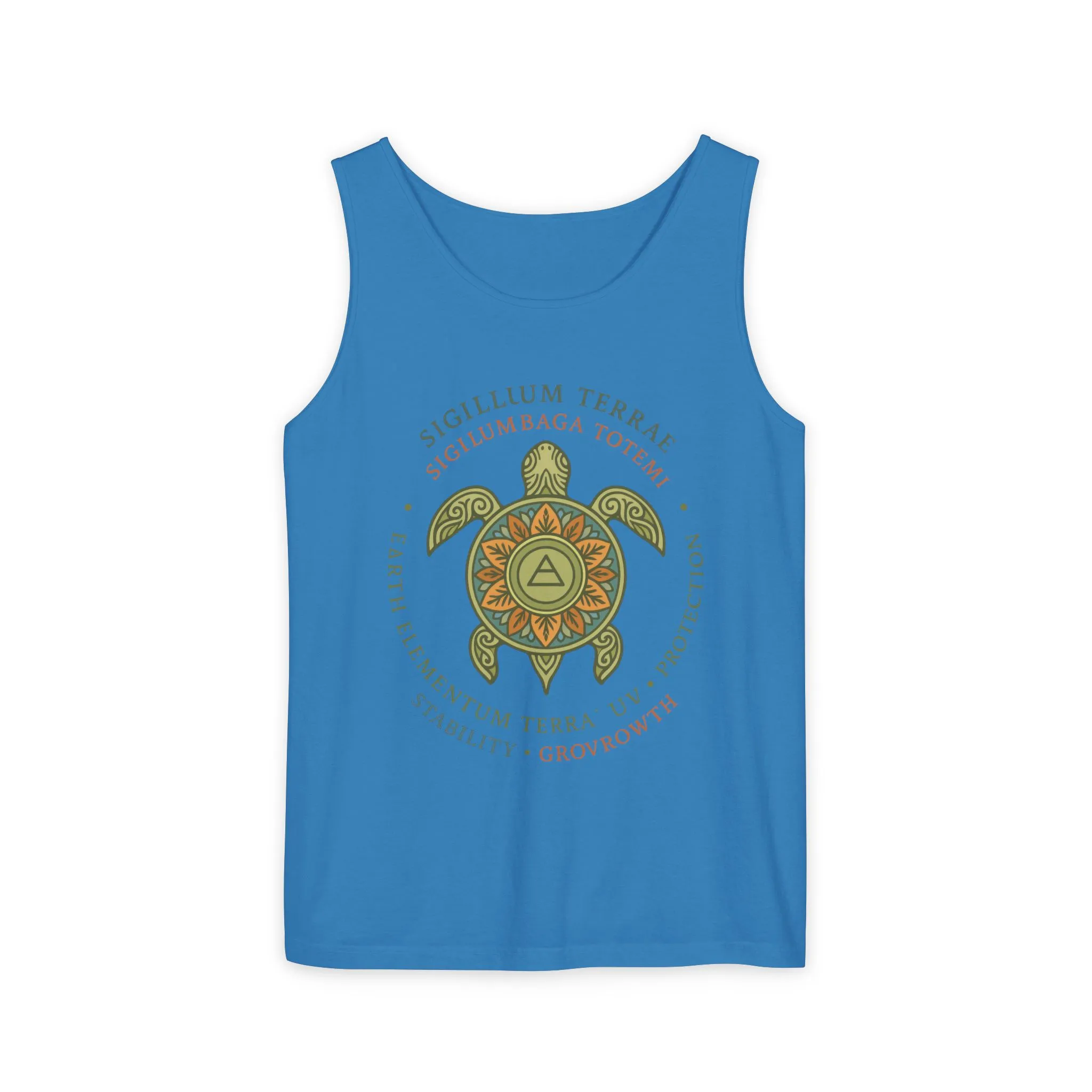 Earth Totem Turtle Womens Tank, Sigillum Terrae Symbol, Elemental Growth Tee, Nature-Inspired Tank Top with Protective Symbol, Beachwear - Image 16