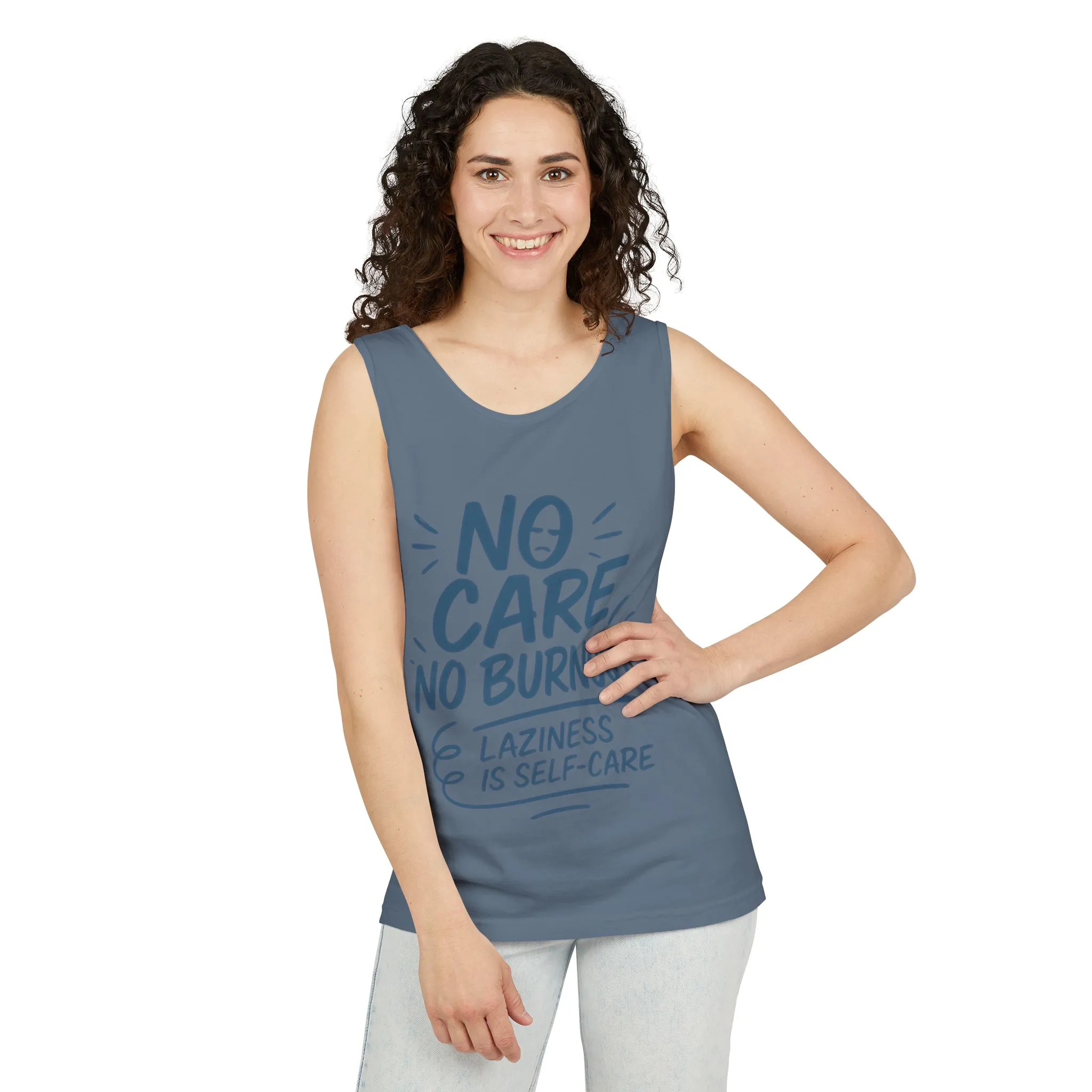 No Care No Burnout Womens Tank Top, Funny Self-Care Quote, Lazy Life Gym Workout Shirt, Casual Sleeveless Top, Relaxed Summer Apparel - Image 10
