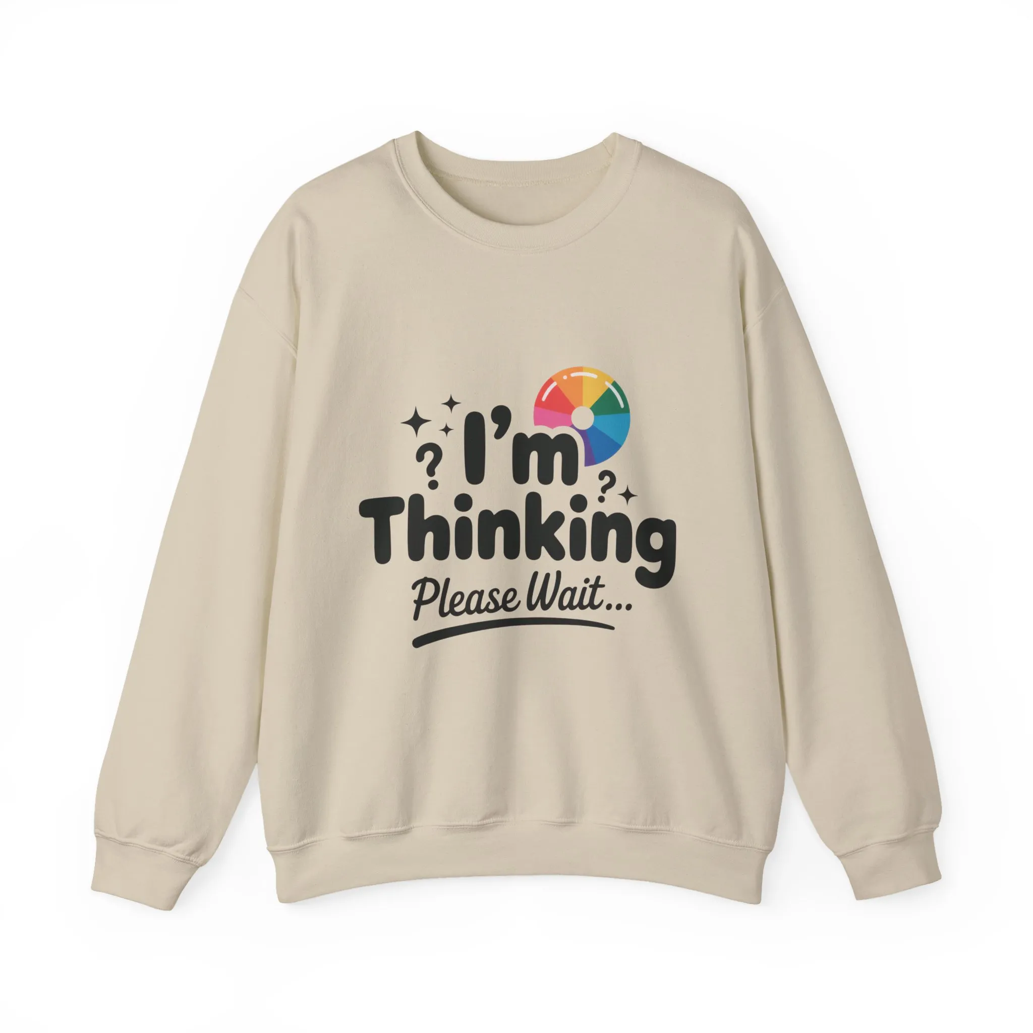 Funny - Im Thinking Please Wait - Mens Sweatshirt, Cute Geeky Gift for Introverts, Programmers, Designers, Humor Crewneck, Gift for Adults - Image 3
