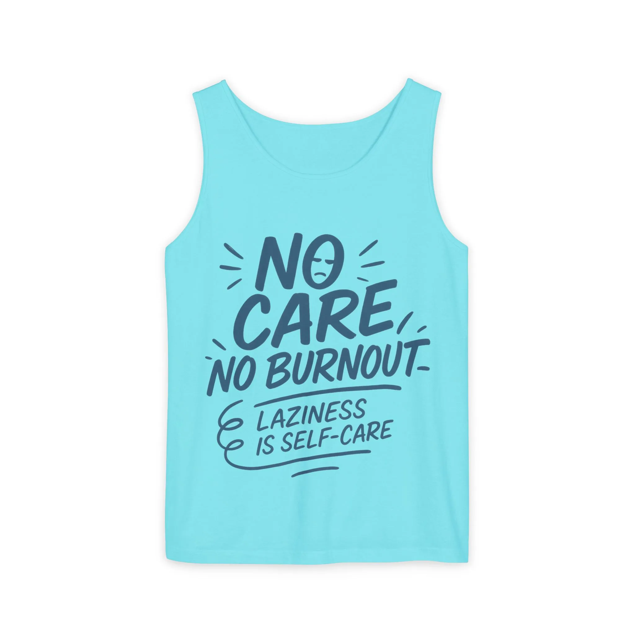 Mens Lazy Life Tank Top, No Care No Burnout Funny Quote, Workout Gym Sleeveless Shirt, Humor Gift for Him, Gift for Mental Health Awareness - Image 40
