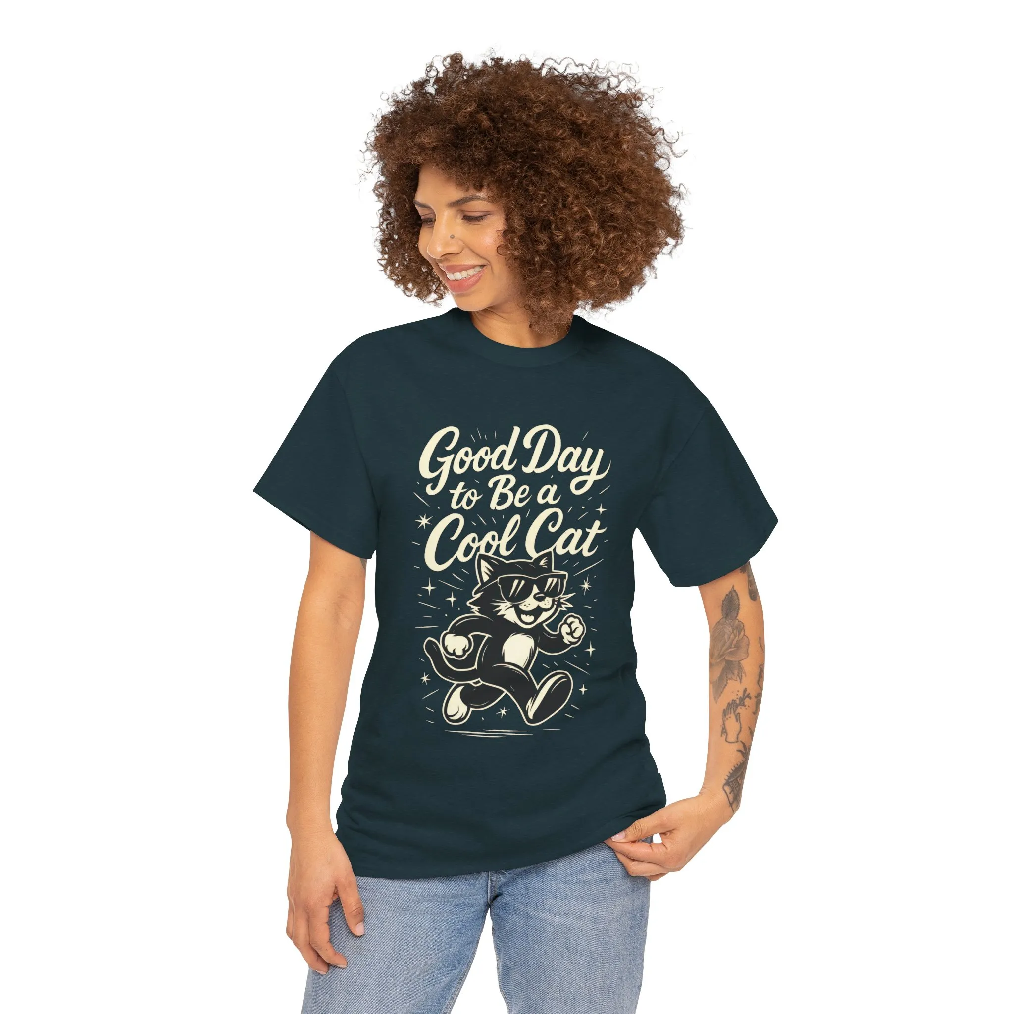 Good Day to Be a Cool Cat Womens Shirt - Funny Retro Kitty Graphic Tee for Women - Cute Cat Lover Gift, Fun T-Shirt, Unique Everyday Wear - Image 11