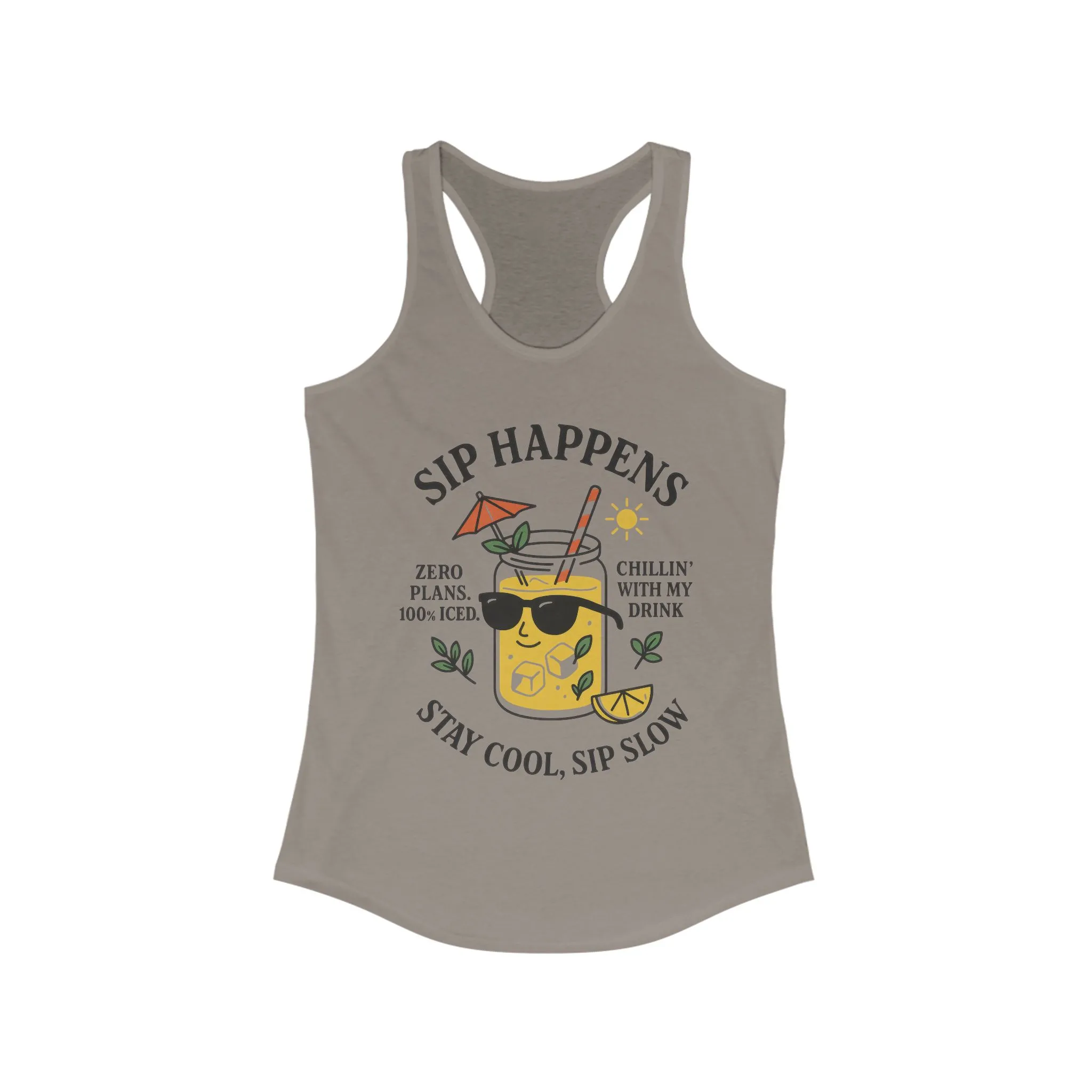 Sip Happens Womens Tank , Funny Summer Drink Graphic Tee, Stay Cool Sip Slow Lemonade Shirt, , Beach Wear, BBQ Parties, Poolside Fun - Image 7
