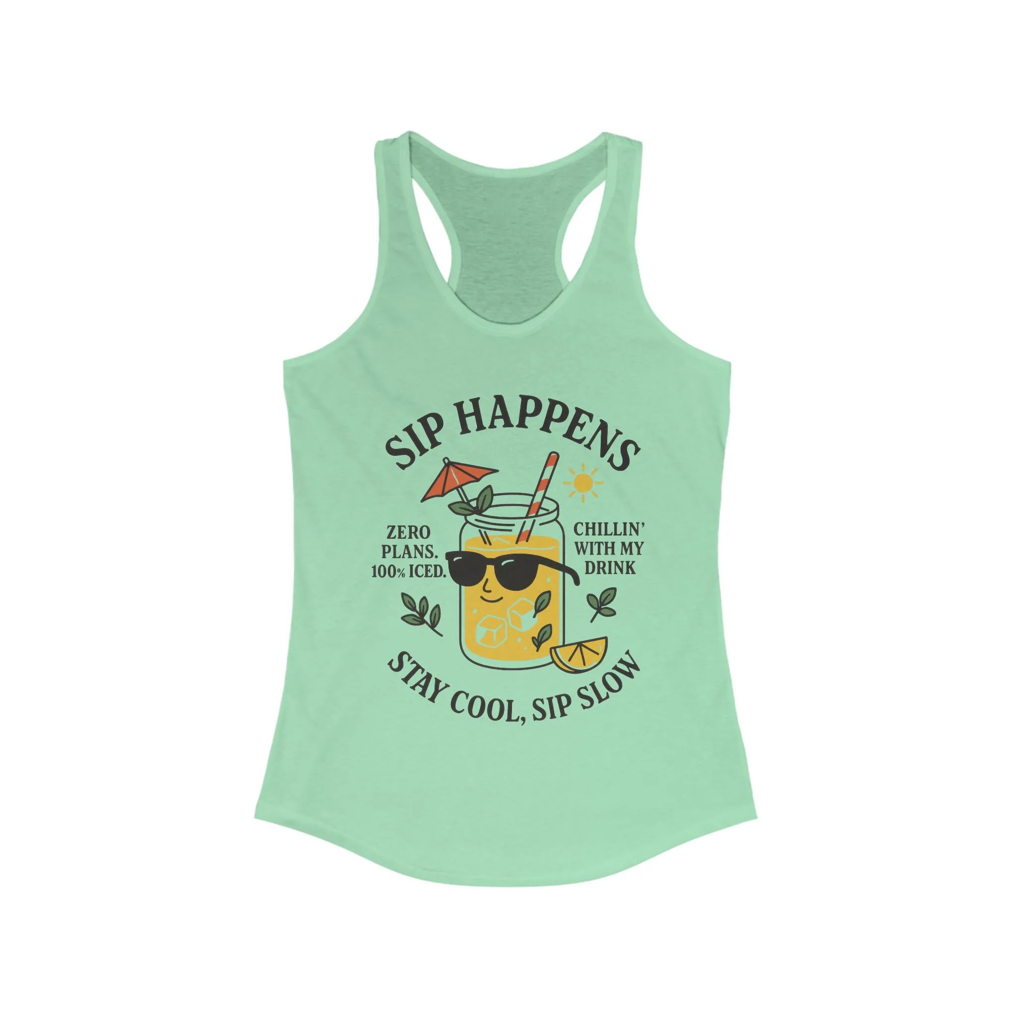 Sip Happens Womens Tank , Funny Summer Drink Graphic Tee, Stay Cool Sip Slow Lemonade Shirt, , Beach Wear, BBQ Parties, Poolside Fun - Image 9