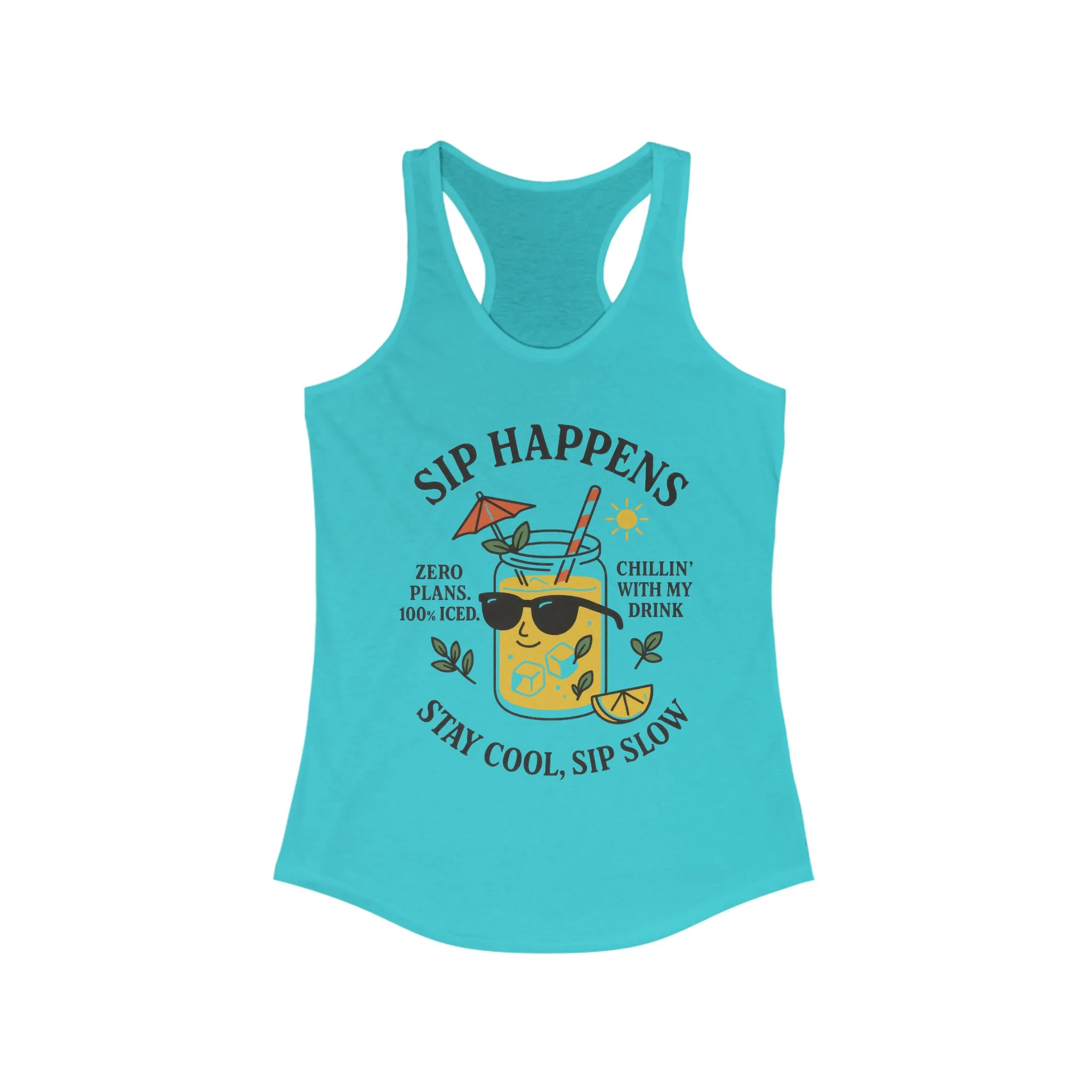 Sip Happens Womens Tank , Funny Summer Drink Graphic Tee, Stay Cool Sip Slow Lemonade Shirt, , Beach Wear, BBQ Parties, Poolside Fun - Image 11