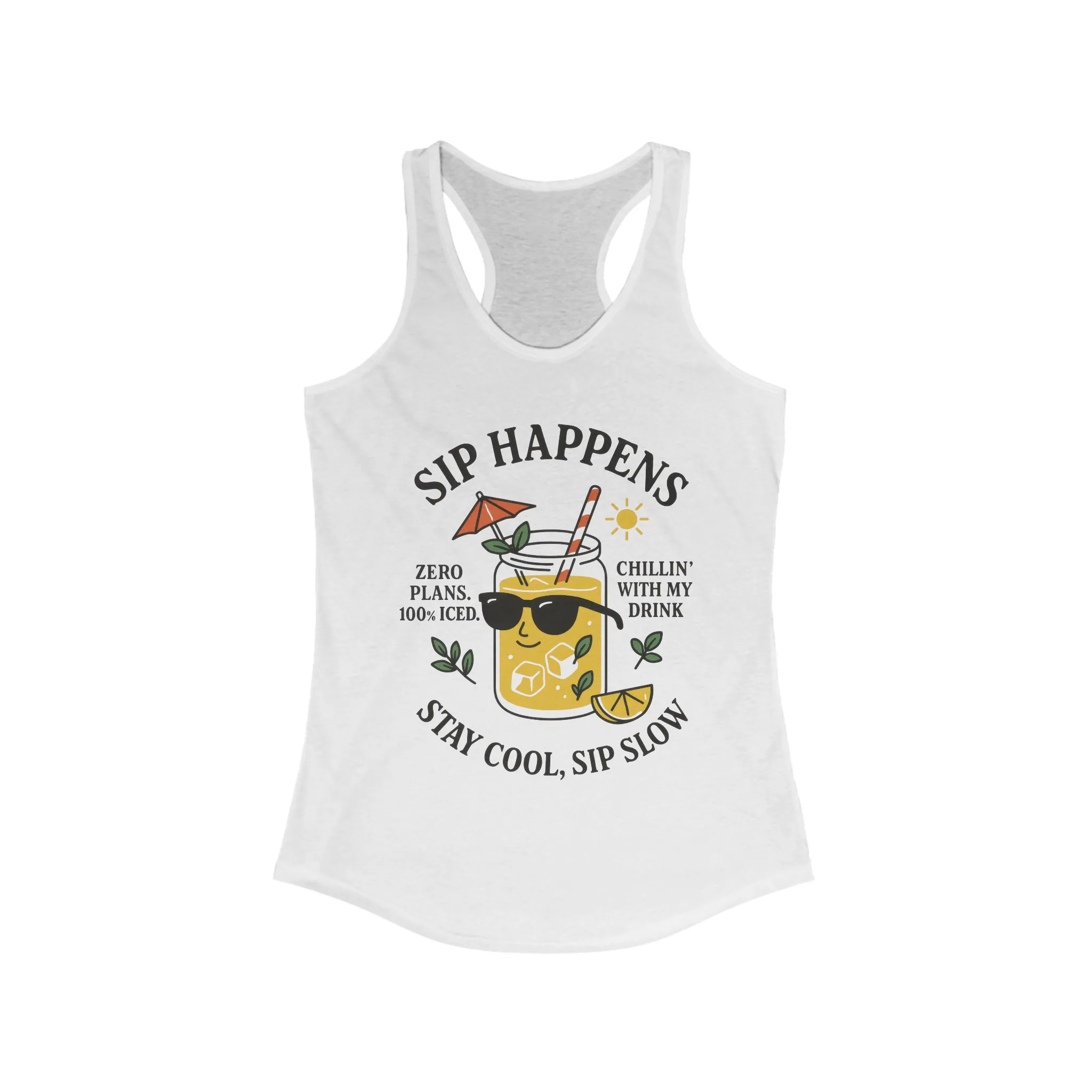 Sip Happens Womens Tank , Funny Summer Drink Graphic Tee, Stay Cool Sip Slow Lemonade Shirt, , Beach Wear, BBQ Parties, Poolside Fun