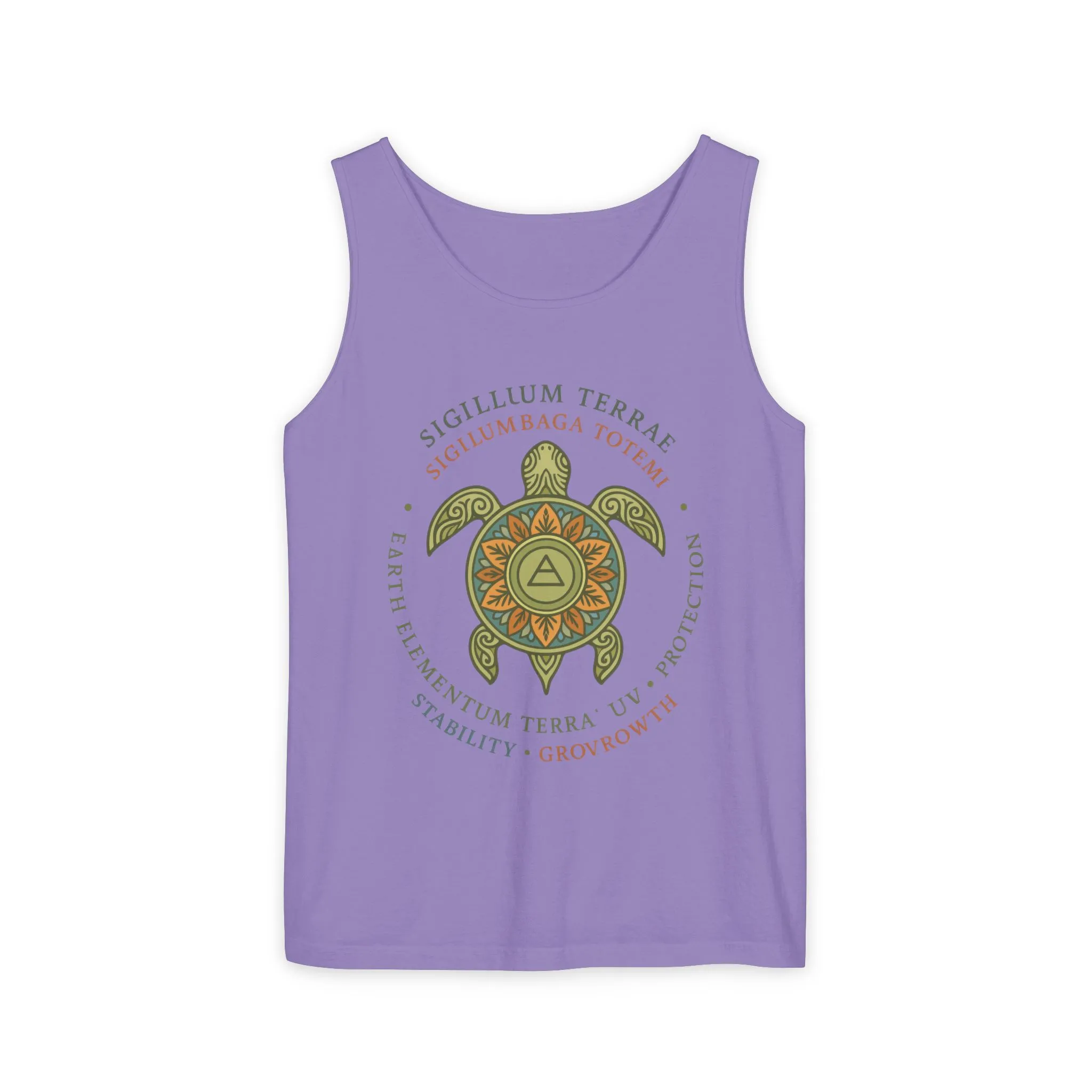 Earth Totem Turtle Womens Tank, Sigillum Terrae Symbol, Elemental Growth Tee, Nature-Inspired Tank Top with Protective Symbol, Beachwear - Image 25