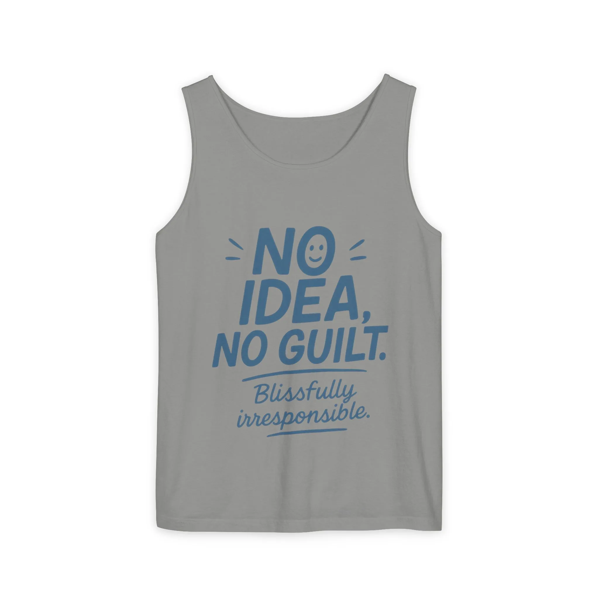 Womens No Guilt Tank Top, No Idea Funny Quote, Blissfully Irresponsible Workout Tee, Casual Sleeveless Top, Summer Activewear, Relaxed Style - Image 15
